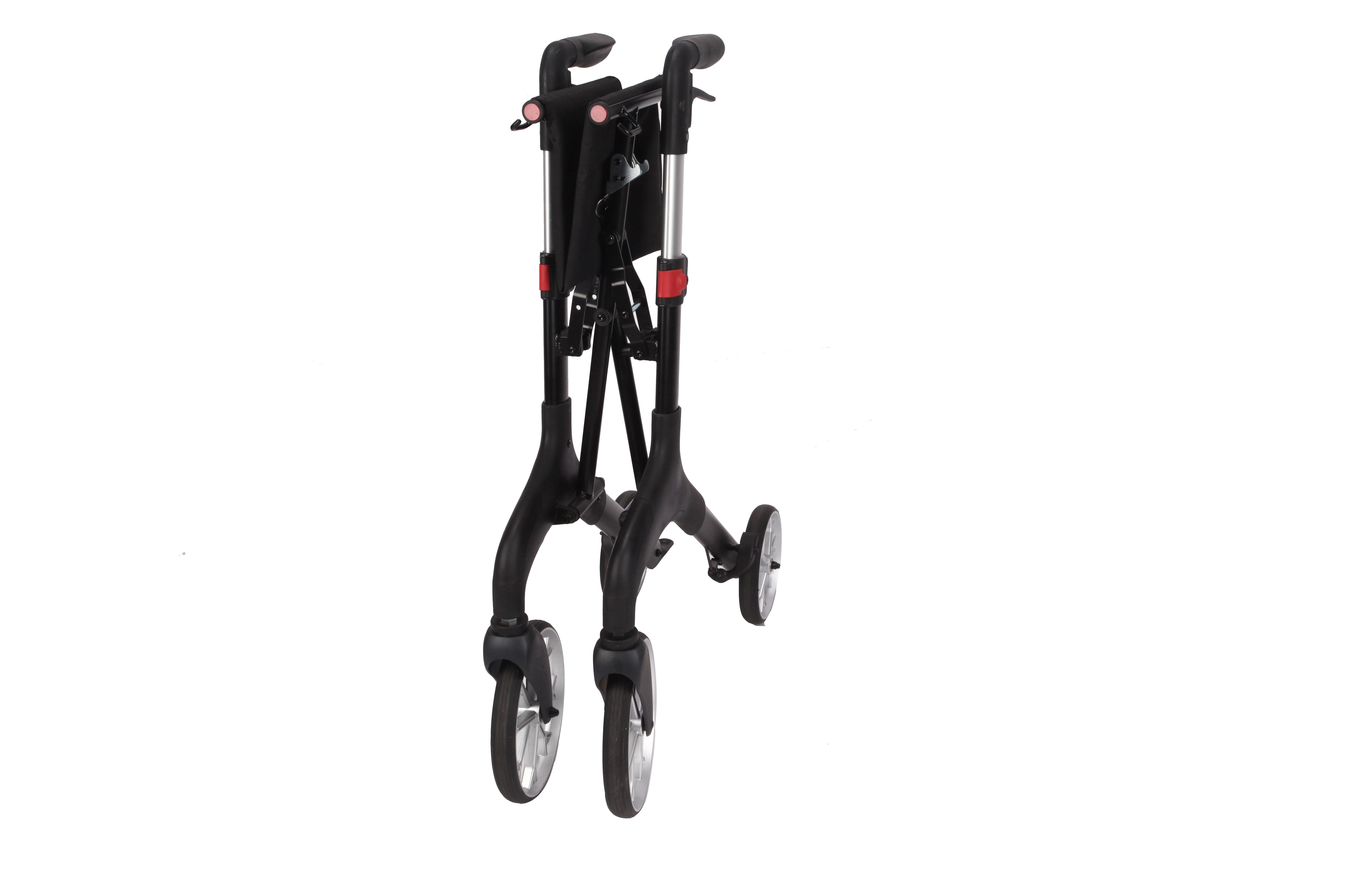 Pursonic Foldable Wheeled Walker with Adjustable Height, 9-Inch Front and 8-Inch Rear Wheels, 300 lb Capacity