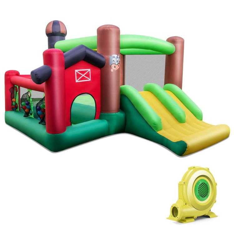 SUGIFT Dual Slides Ball Pit and 680W Blower 6-in-1 Kids Castle Bouncer