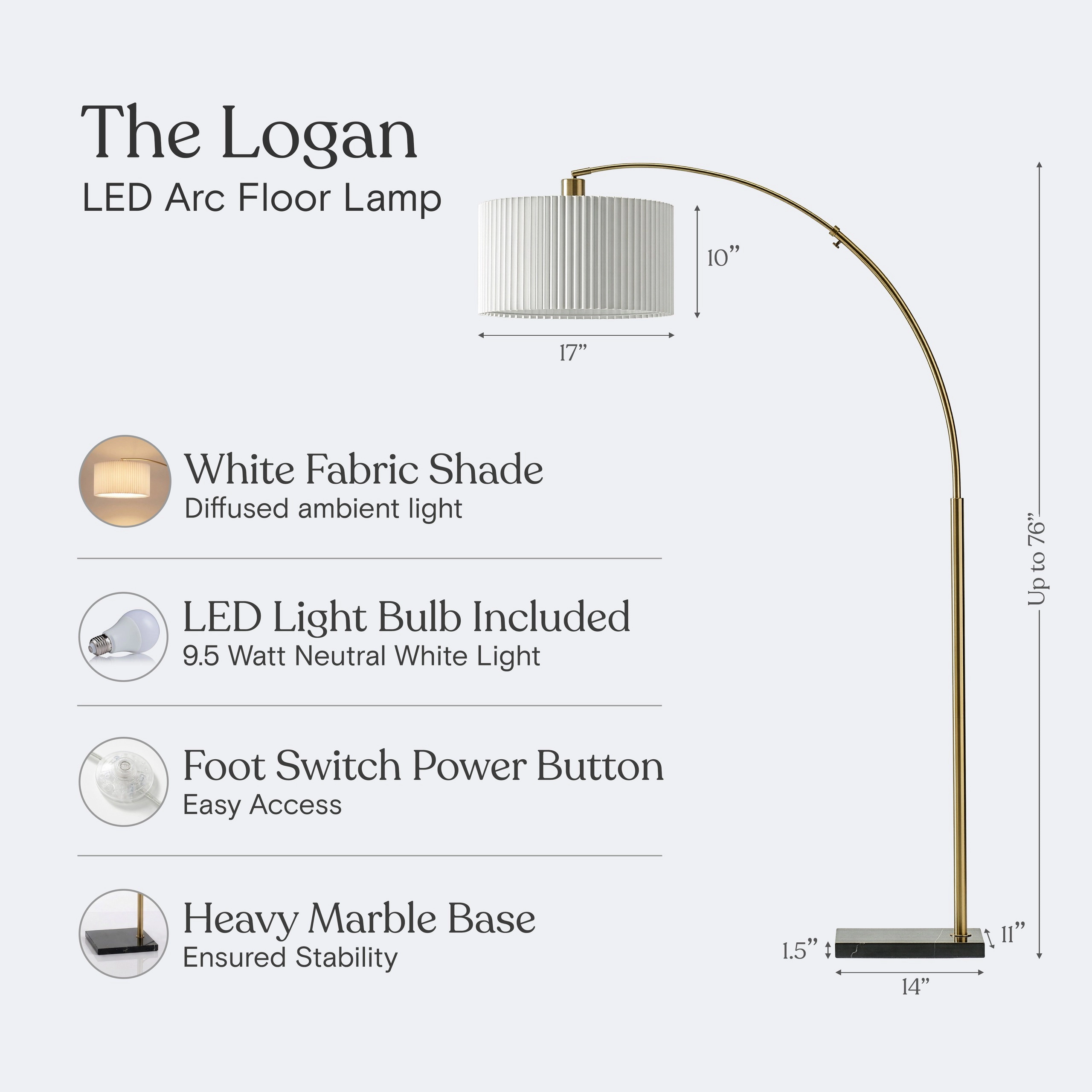 Brightech Aspen Marble Glass Table Lamp