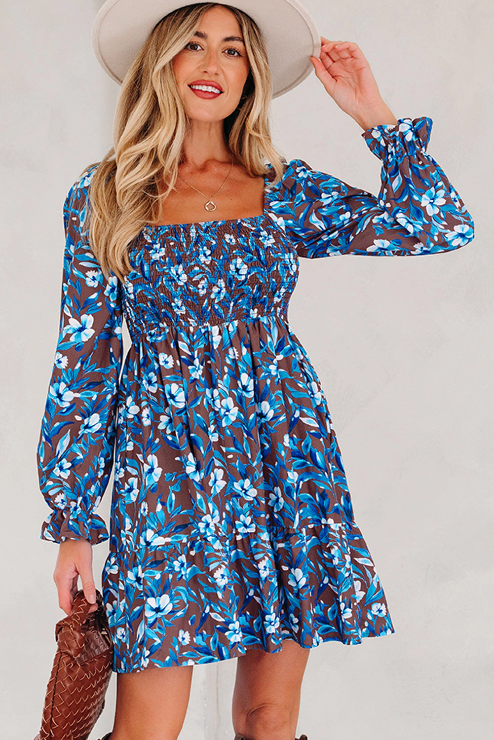 Threaded Pear Women's Norava Ruffled Sleeve Floral Dress
