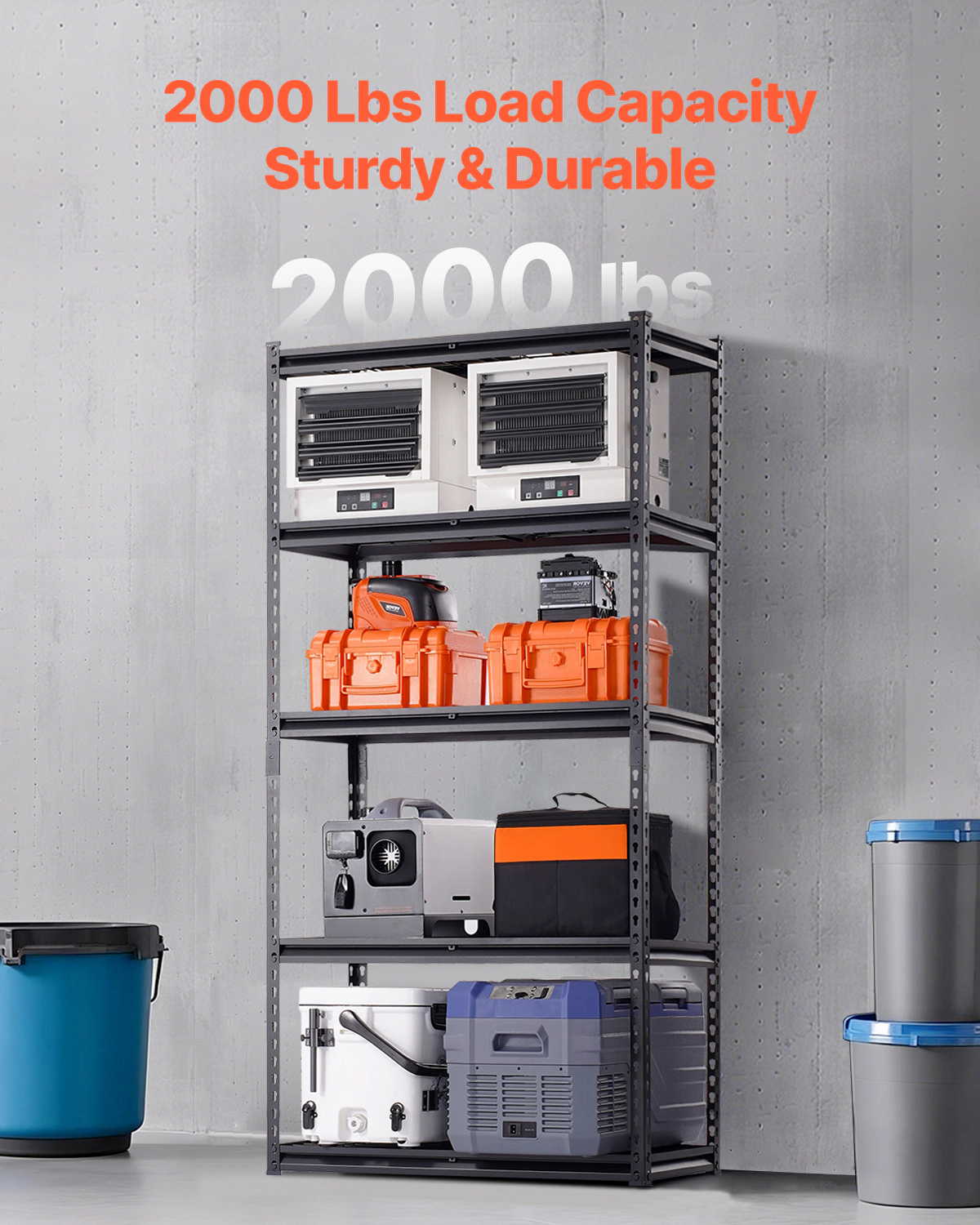 HONGGE Storage Shelves Heavy Duty Garage Shelving Adjustable Metal Shelves for Industrial Shelving Unit Utility Shelf