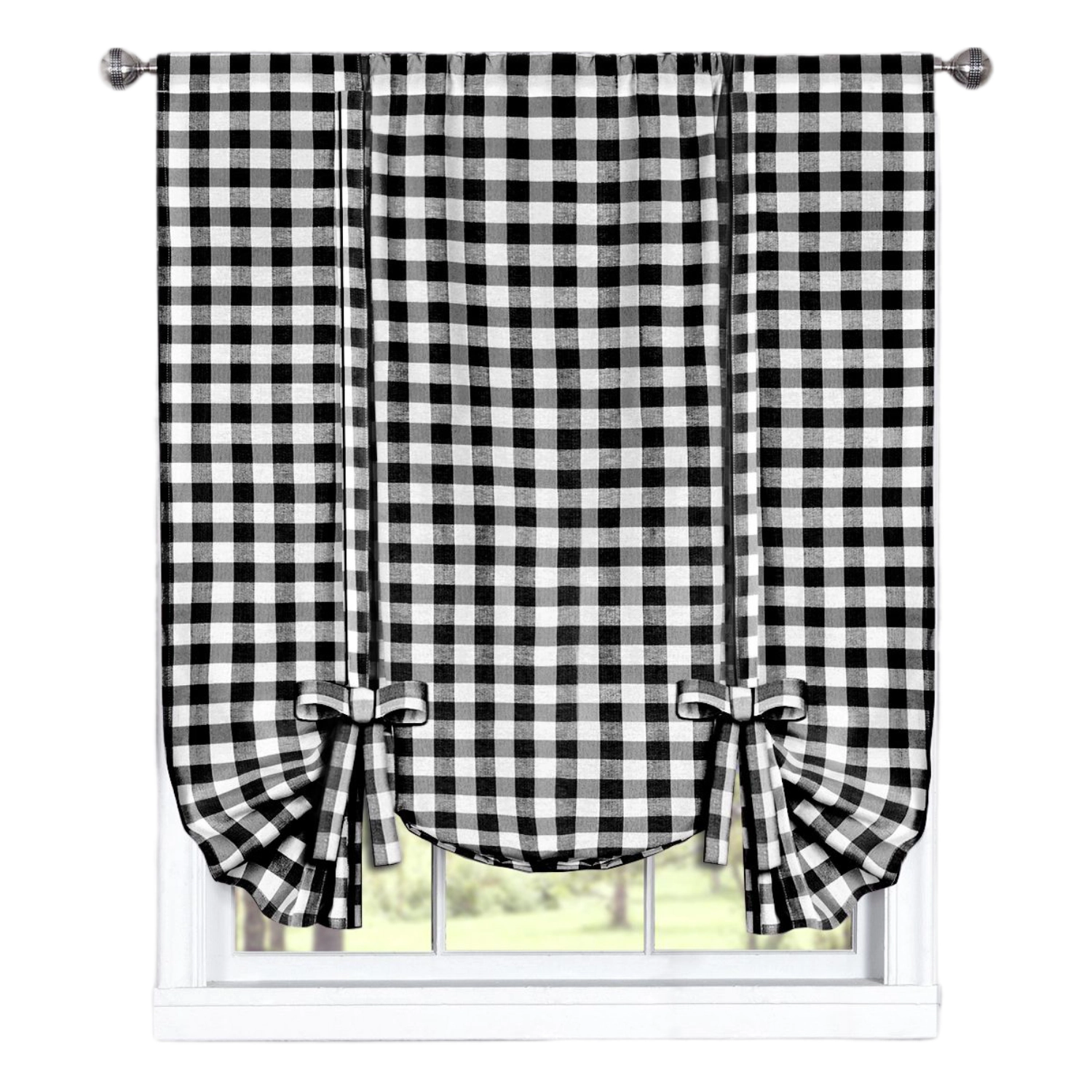 GoodGram Buffalo Check Gingham Custom Window Curtain Treatments