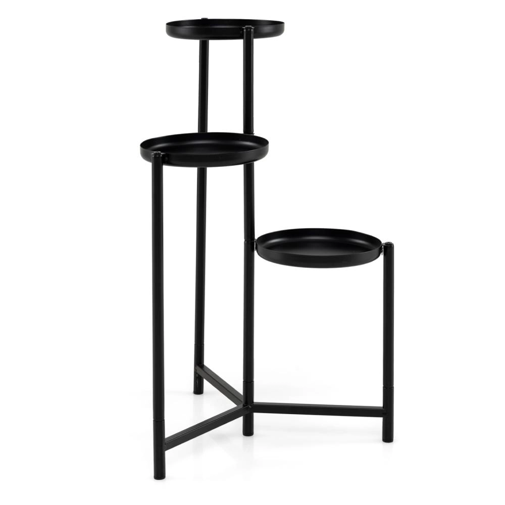 Hivvago 3-Tier Metal Plant Stand Indoor Outdoor Tall Corner Flower Pot Holder Display Rack