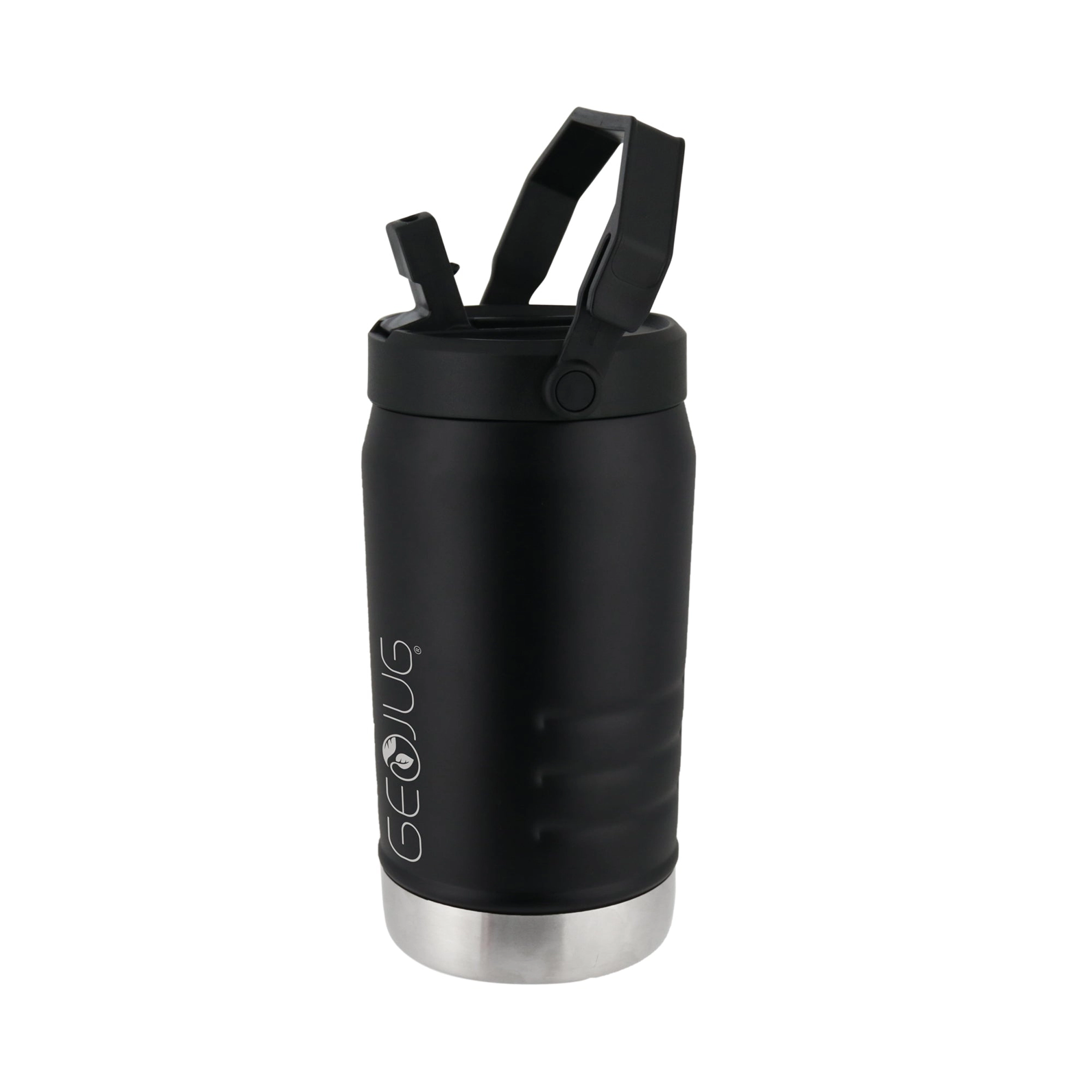 Brentwood GeoJug 40 Ounce Stainless Steel Insulated Water Bottle in Black with Sports Lid