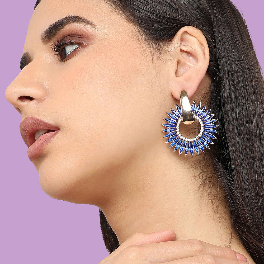 SOHI Women's Blue Drop Earrings