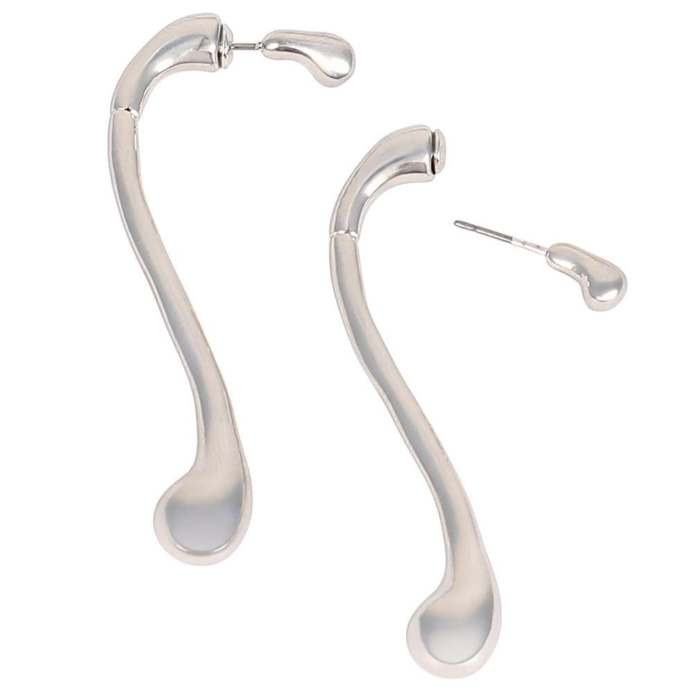 SOHI Women's The Back-Drip Drop Earrings - Metallic Silver