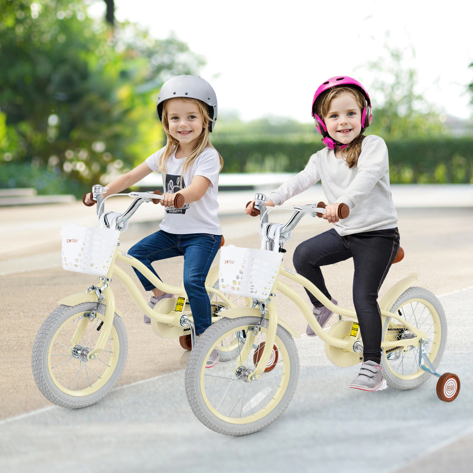 LJG 14 Inch Kids Bike Adjustable with Training Wheels Ages 3-8 Years Olds-14 Inches