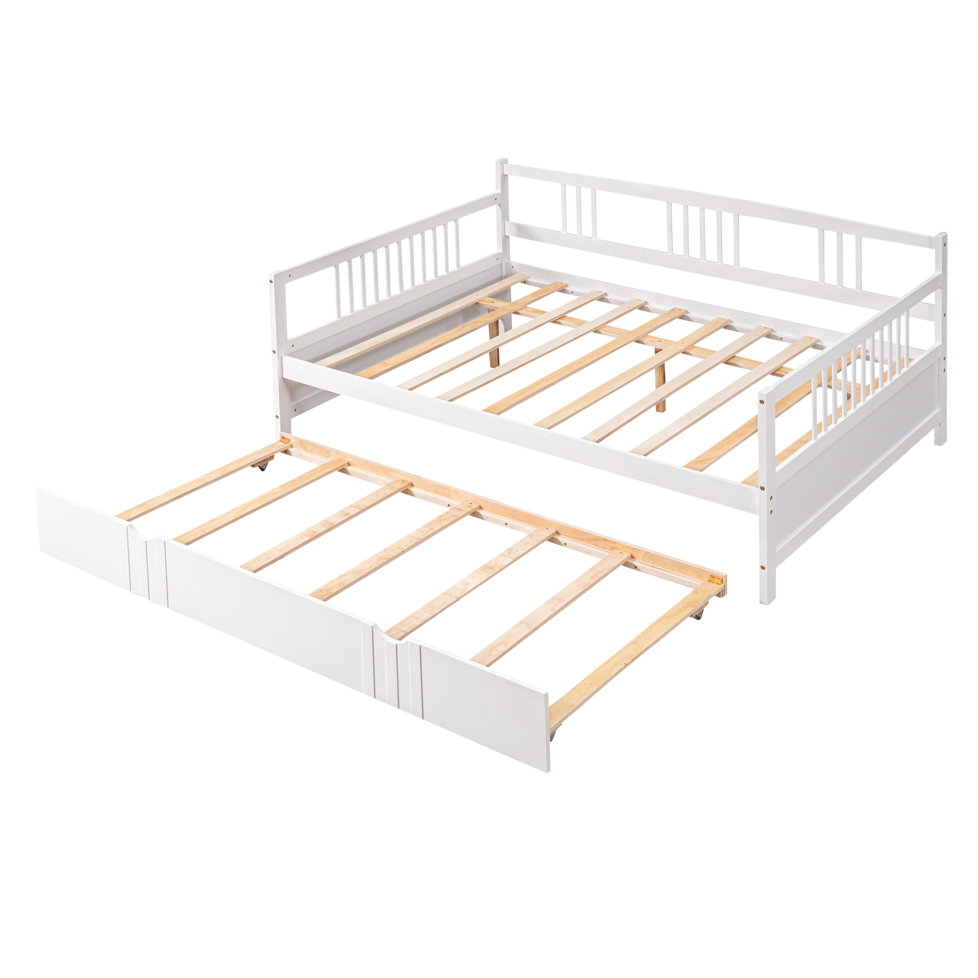 Flynama Full Size Daybed with Twin Trundle, White