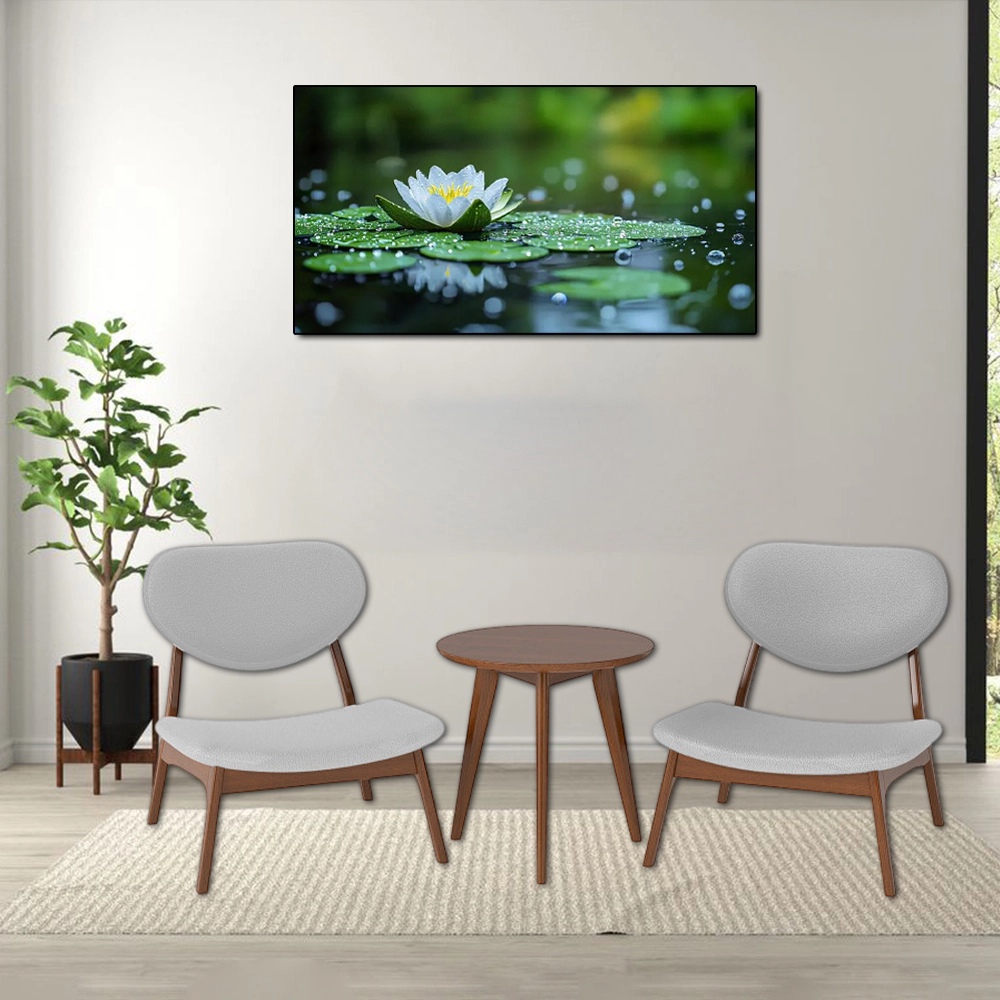 Hivvago Set of 2 Modern Accent Chairs with Matching Side Table and Solid Wood Frame
