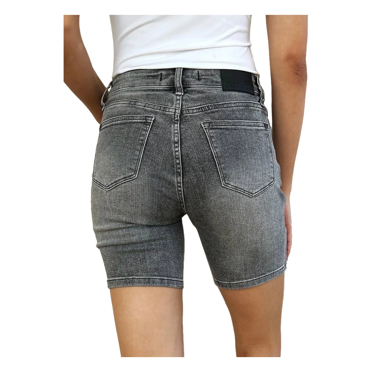 Judy Blue Womens Full High Waist Washed Denim Shorts