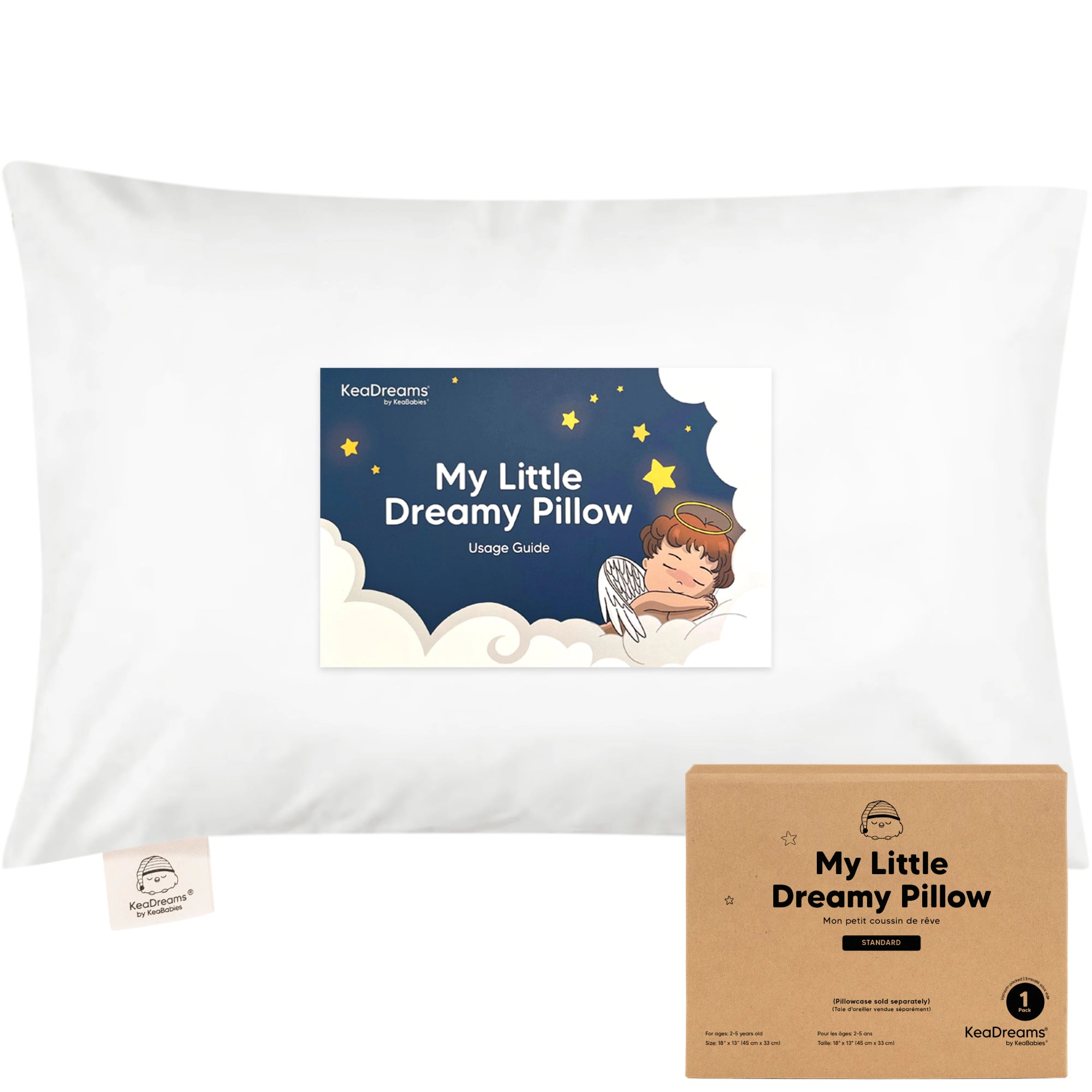 KeaBabies 1-Pack Toddler Pillow Without Pillowcase
