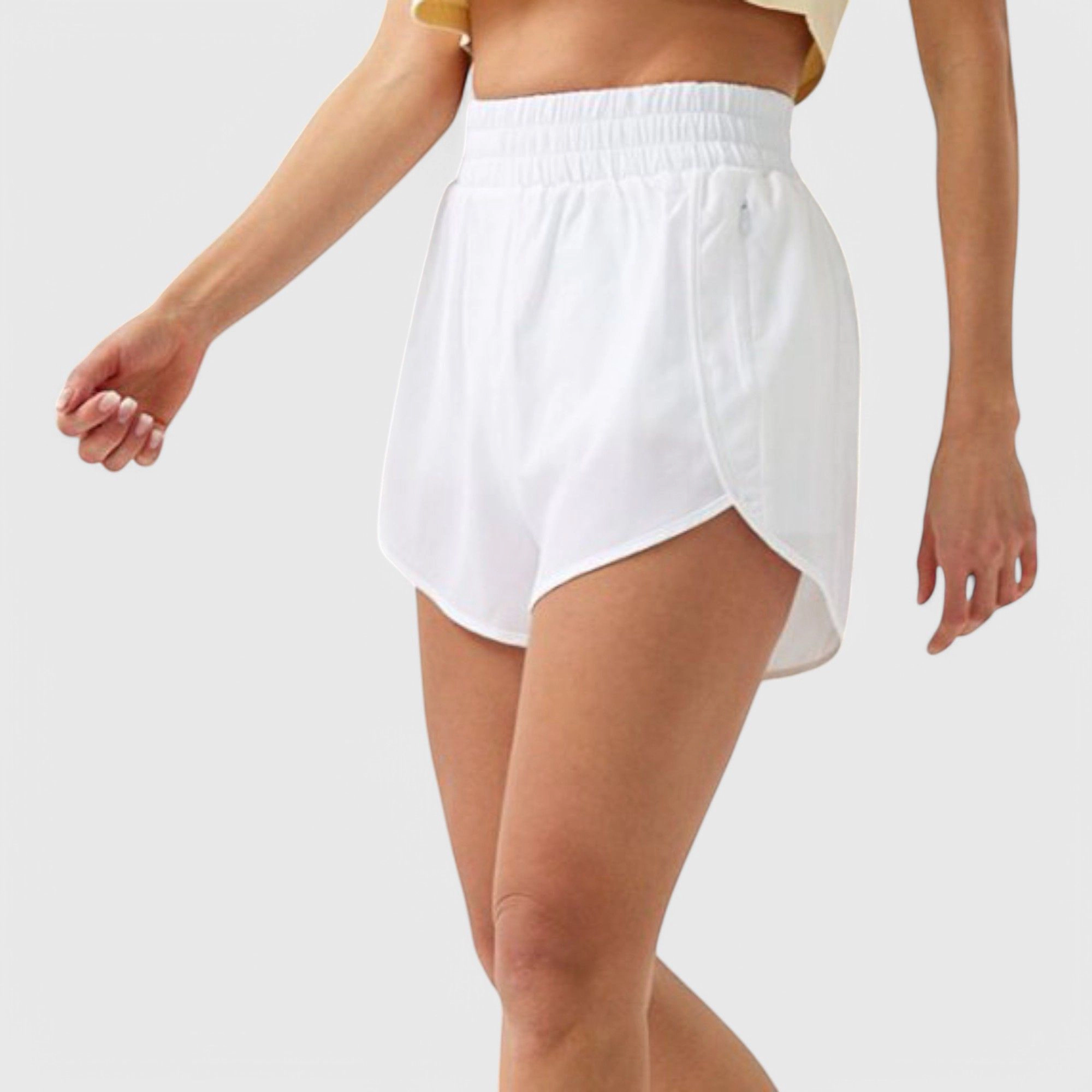 Anna-Kaci Women's High-Waist Athletic Running Shorts with Curved Hem