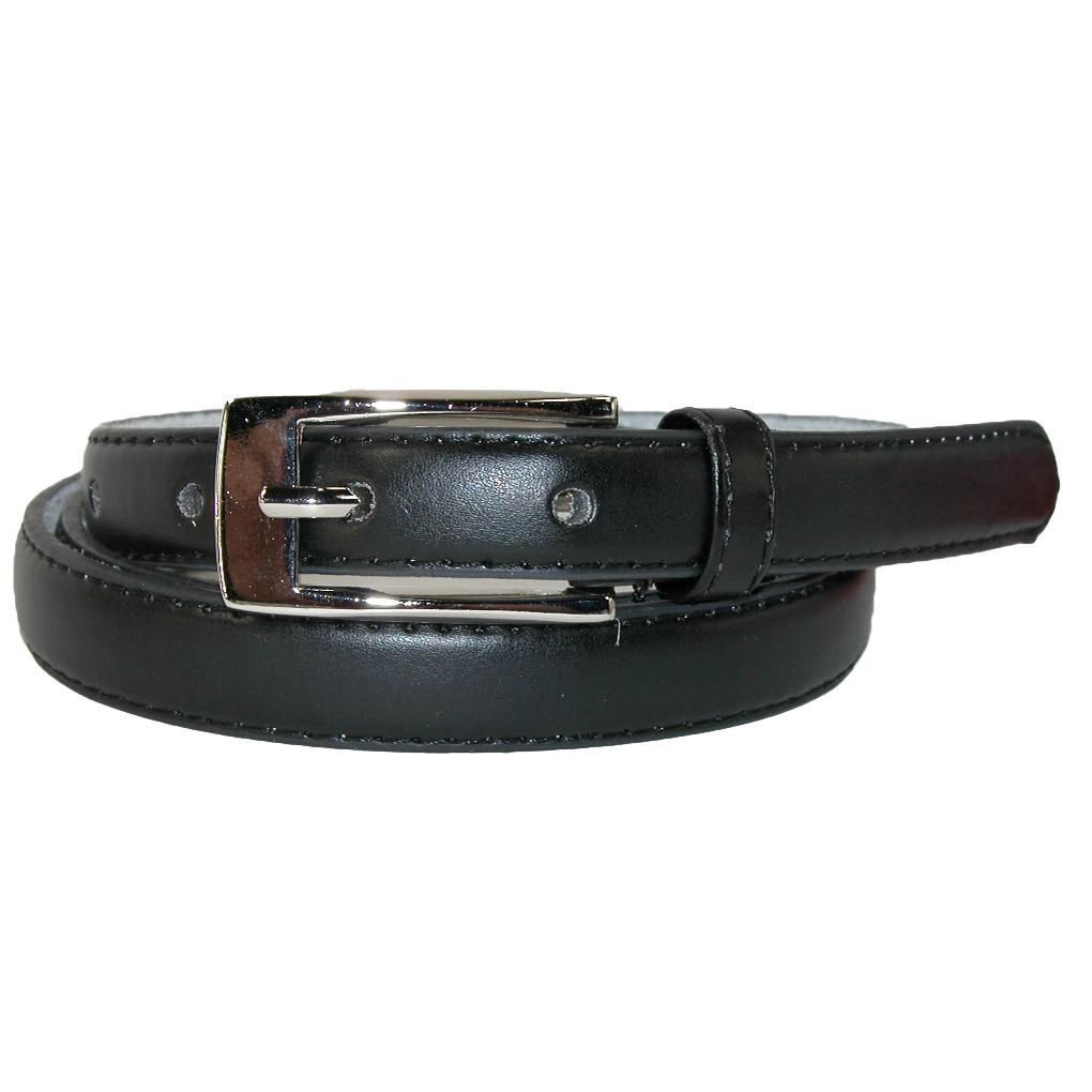 CTM Womens Skinny Leather Dress Belt 2-Pack 3/4 Black + Color