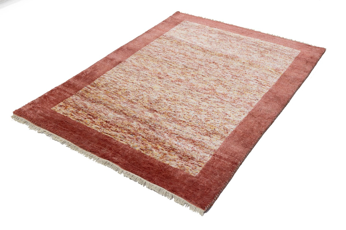 Magic Rugs Maroon Red Border Tribal 4'6X6'5 Indo-Gabbeh Oriental Rug