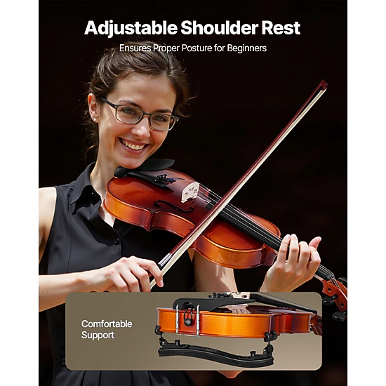 HONGGE Violin for Adults, Violin Fiddle Set for Beginners Student with Hard Case, Rosin, Bow, Shoulder Rest, Bridge