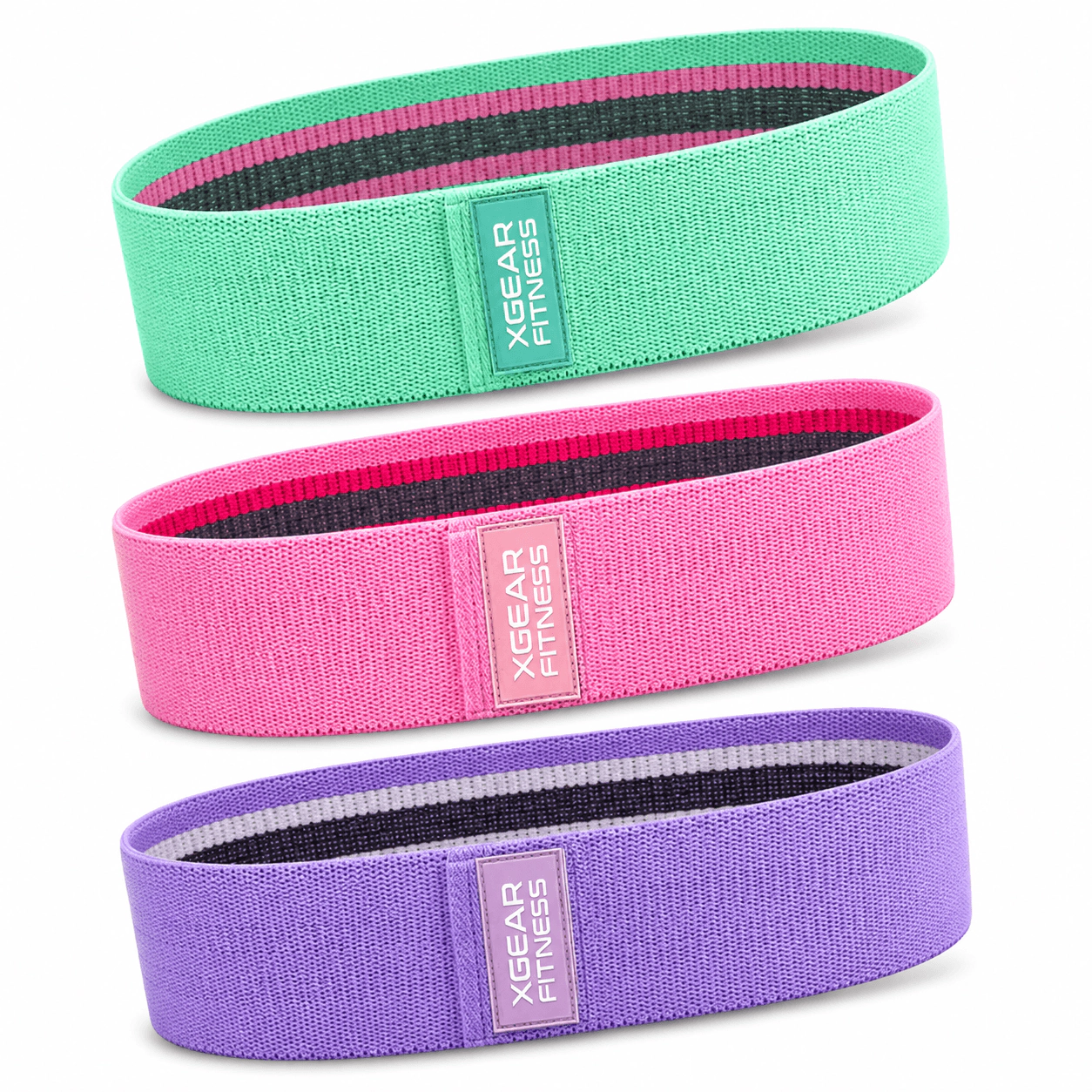 XGear Fitness Set of 3 Womens Butt and Hip Exercise Bands