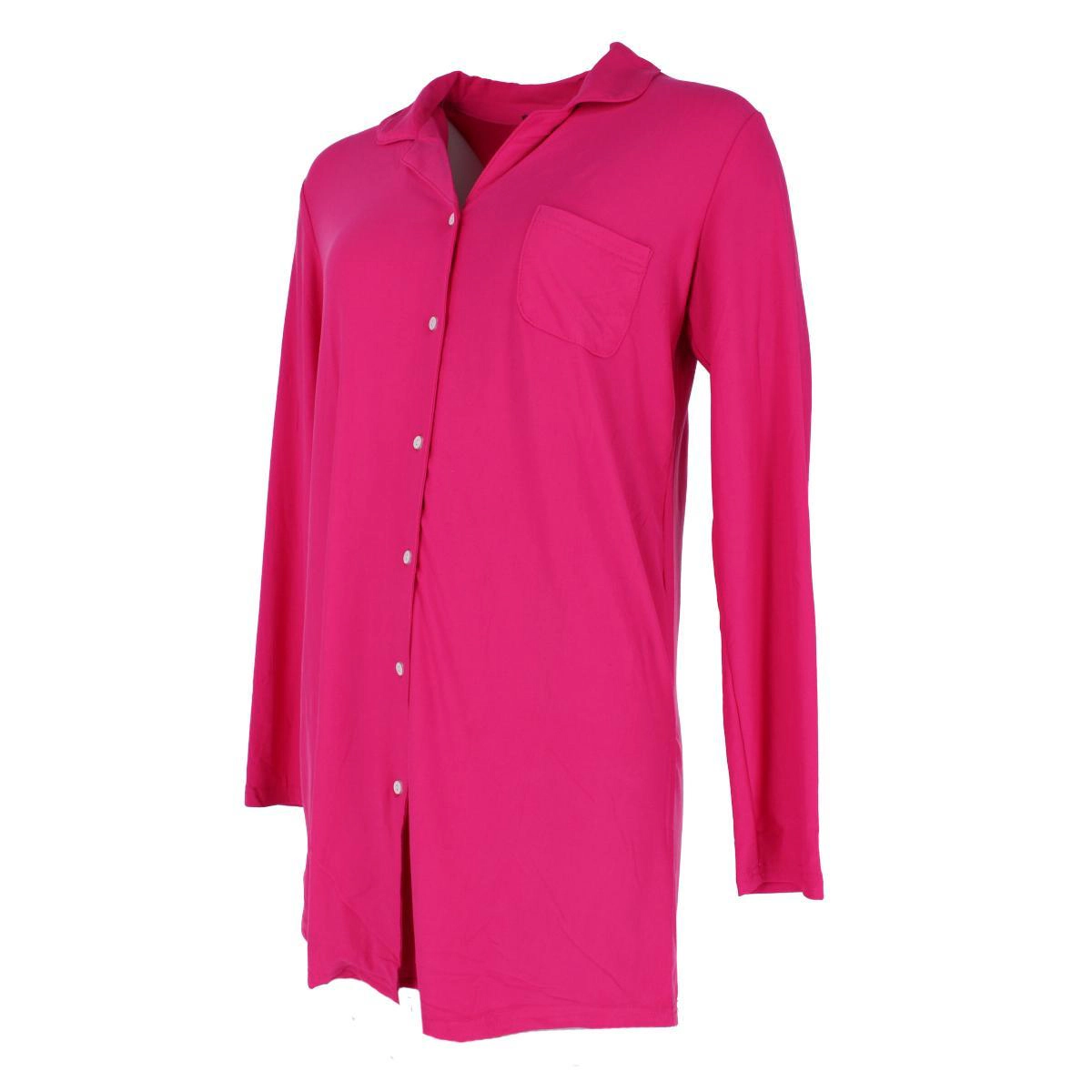 Not a Morning Person Women's Solid Button Down Long Sleeve Night Shirt