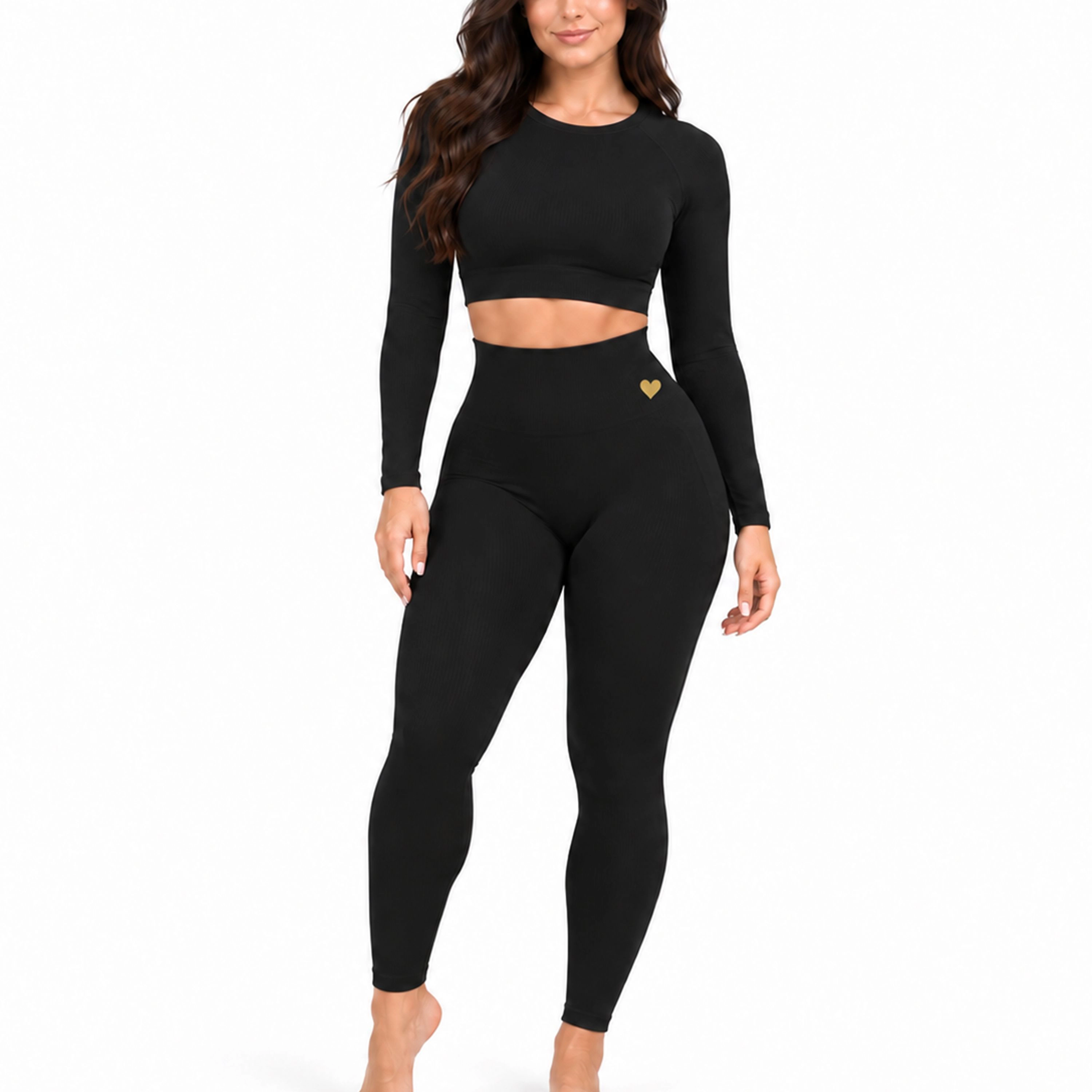 YAHAIRA Women's Shaping Leggings Double Tummy Long Sleeve