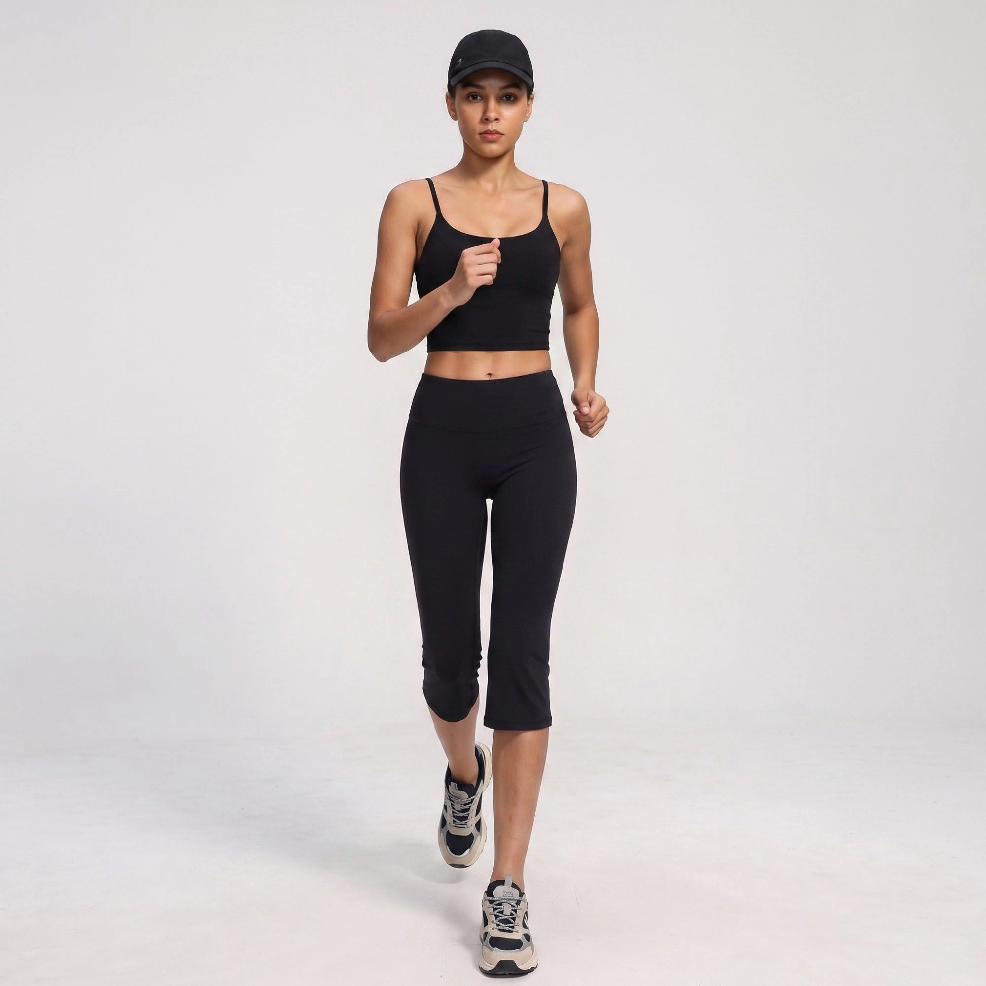 Anna-Kaci Women's High-Waist Cropped Flare Yoga Pants Fitted Capri Workout Leggings