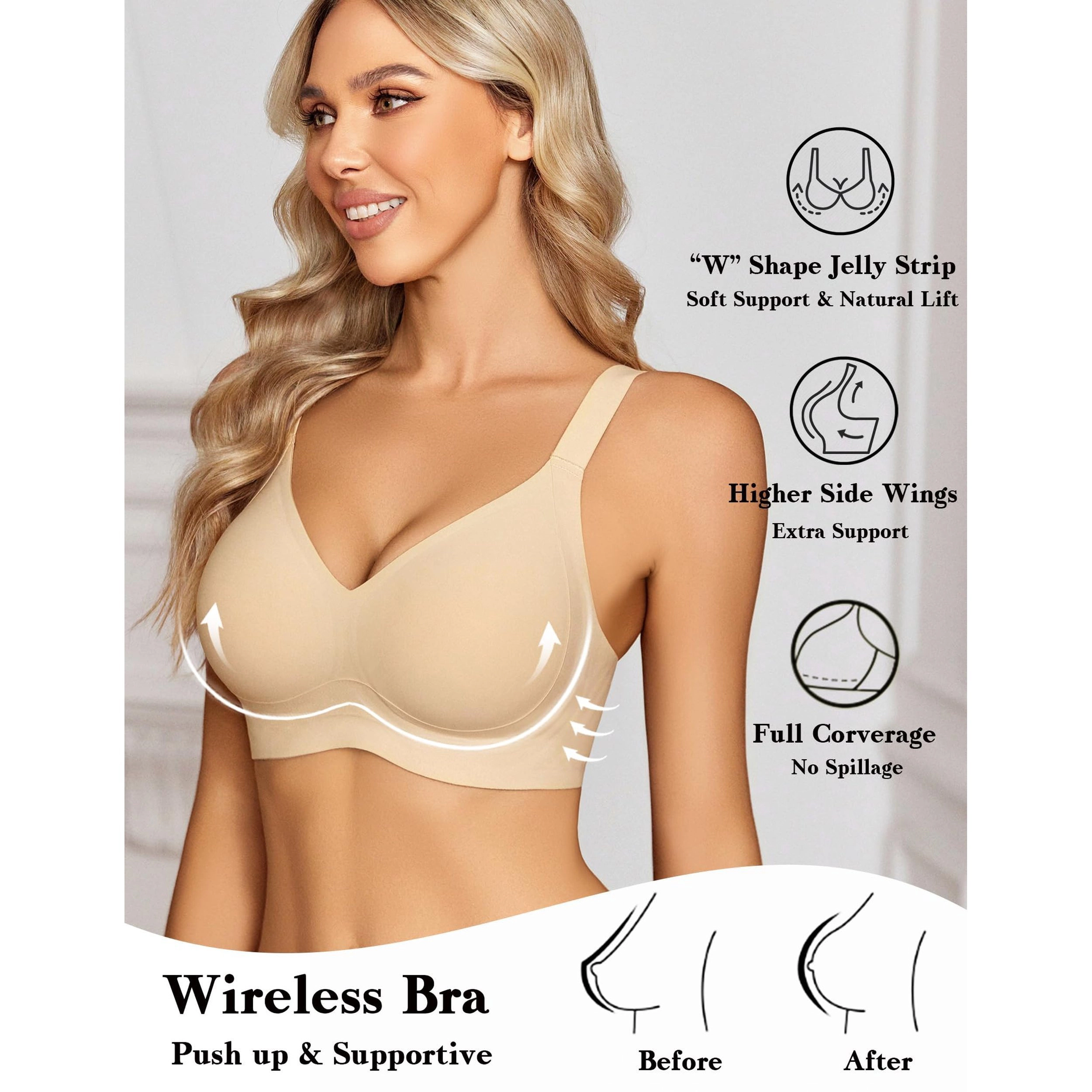 Avidlove Women's Seamless Full Coverage Wireless Bralette