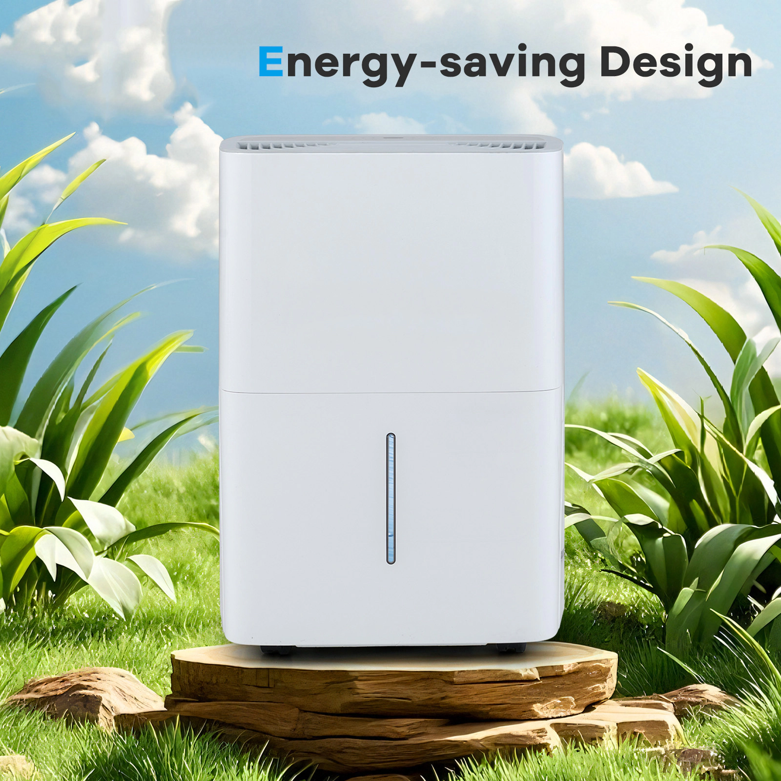 White 65 Pint Dehumidifier with Continuous Drain for Basement