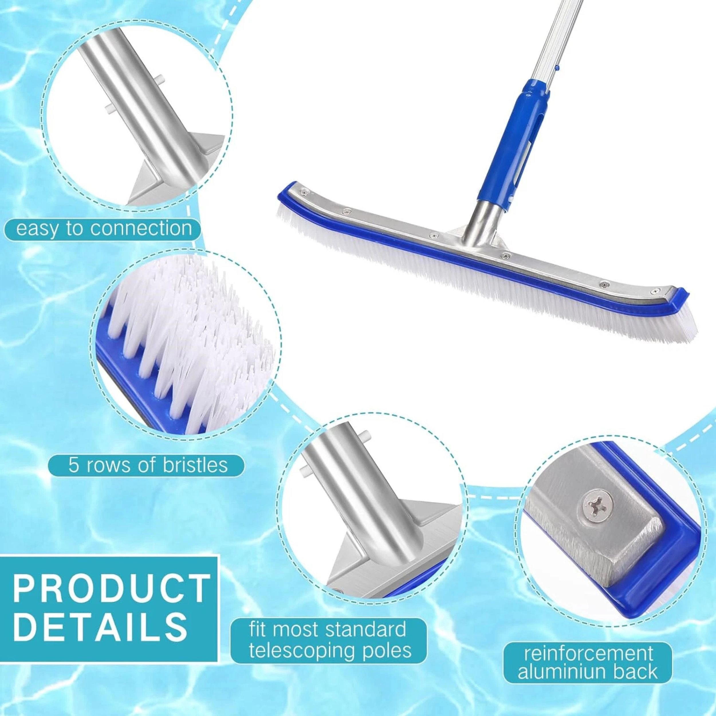 Home Collection 18" Heavy Duty Swimming Pool Brush Head for Walls & Floors