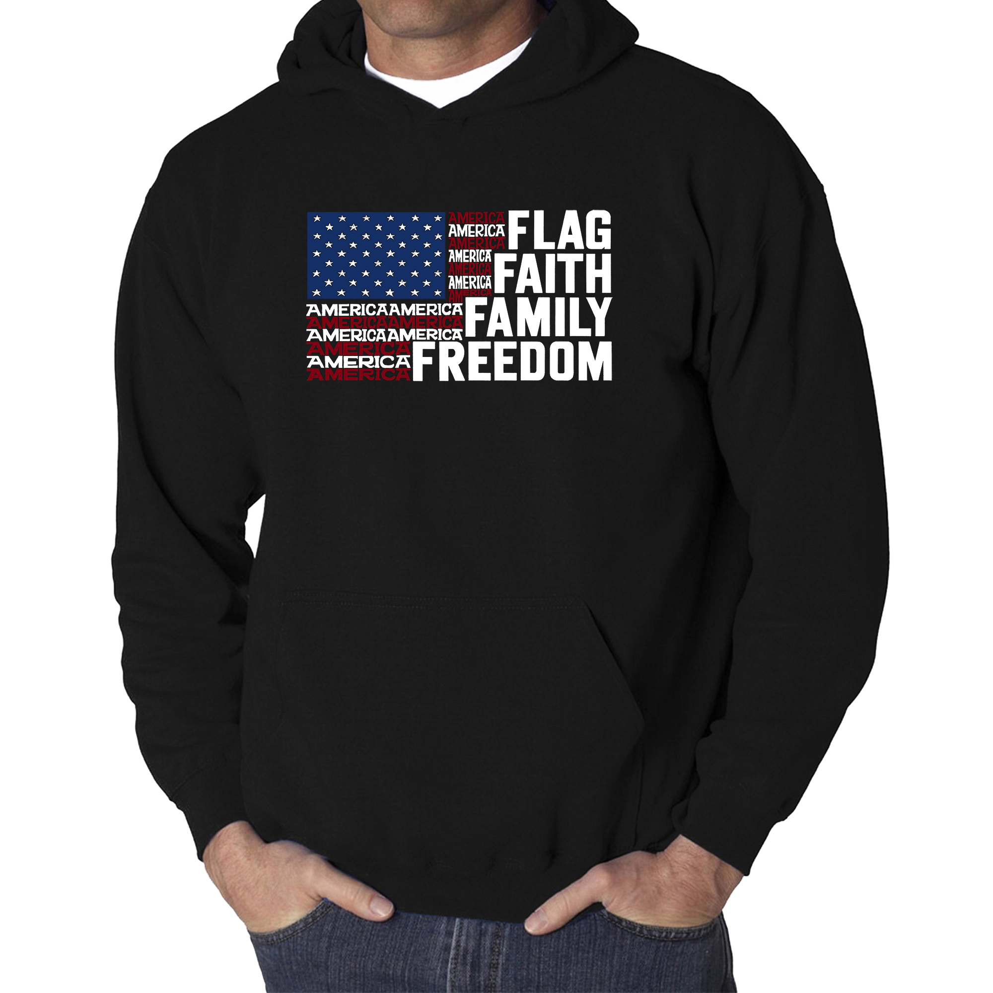 LA Pop Art Faith Flag - Men's Word Hooded Sweatshirt