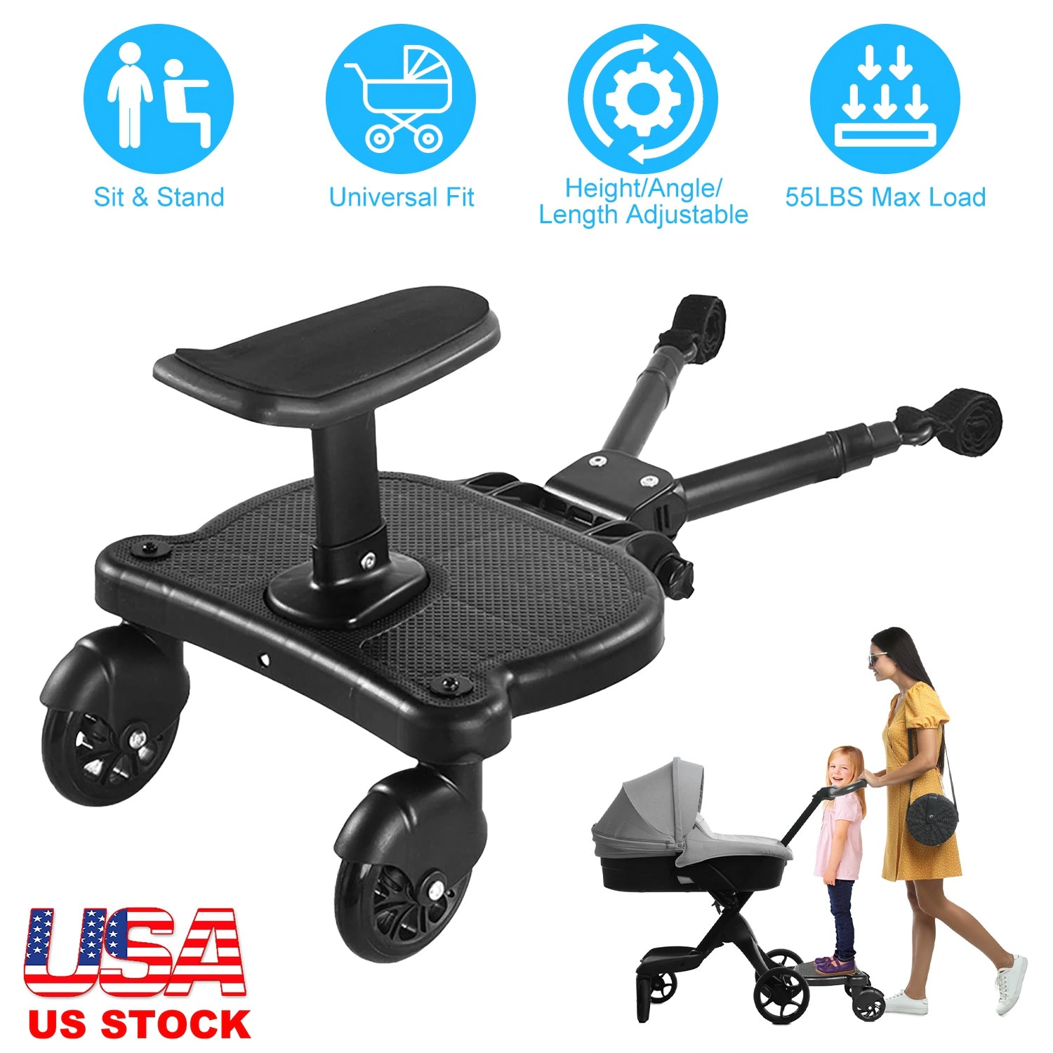 GBruno Kids' Kids' 2-in-1 Universal Stroller Board