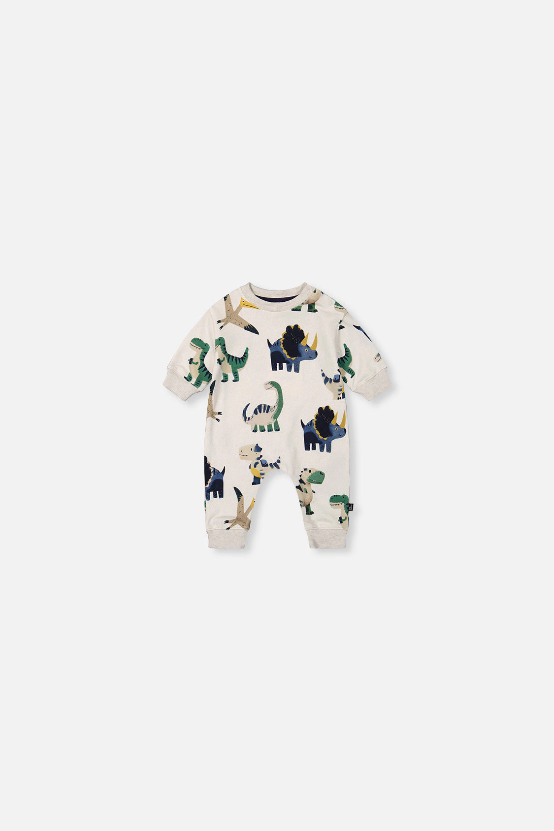 Deux par Boys Fleece Snap Closure Dinosaur Print Jumpsuit