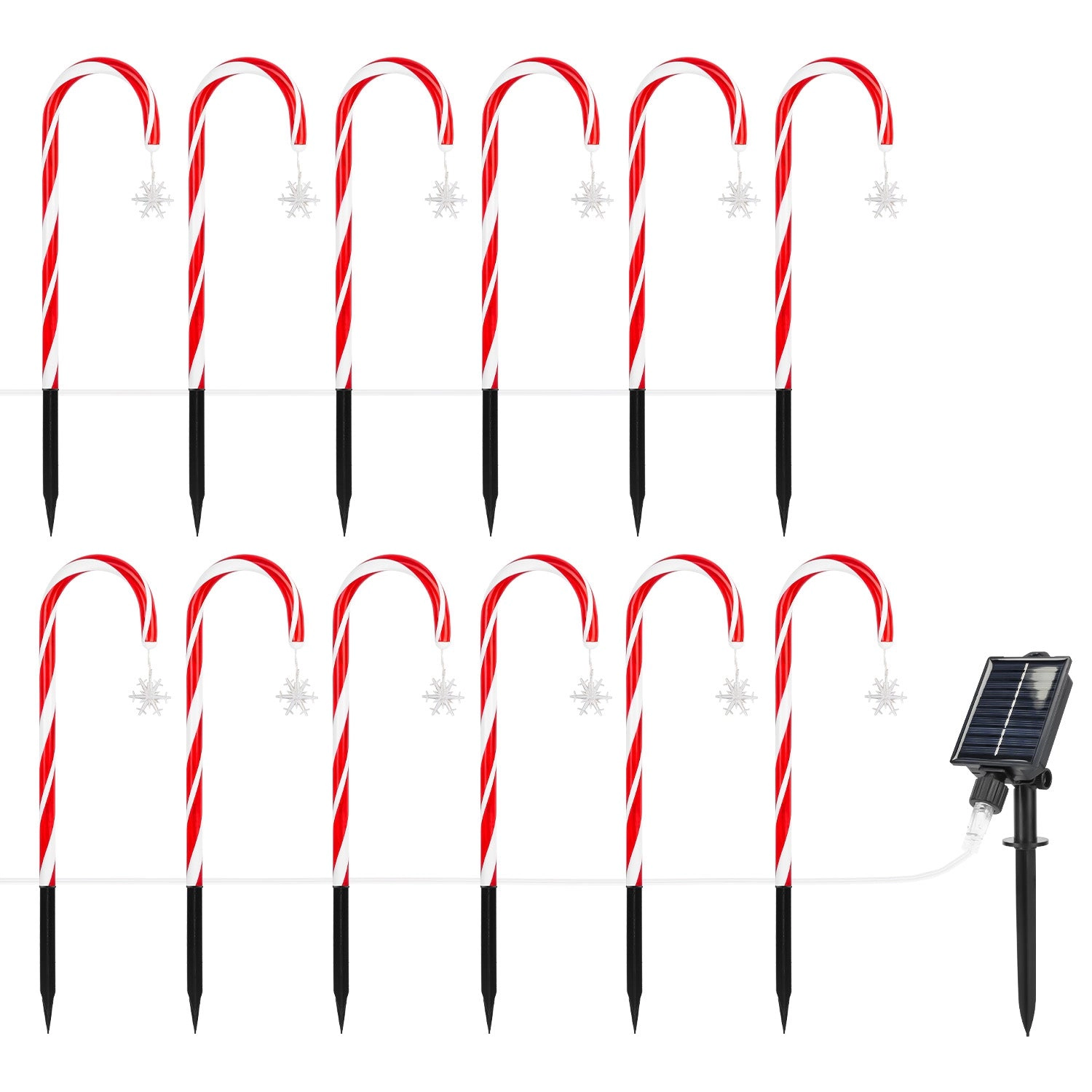GBruno Solar Candy Cane Pathway Lights 72 LEDs
