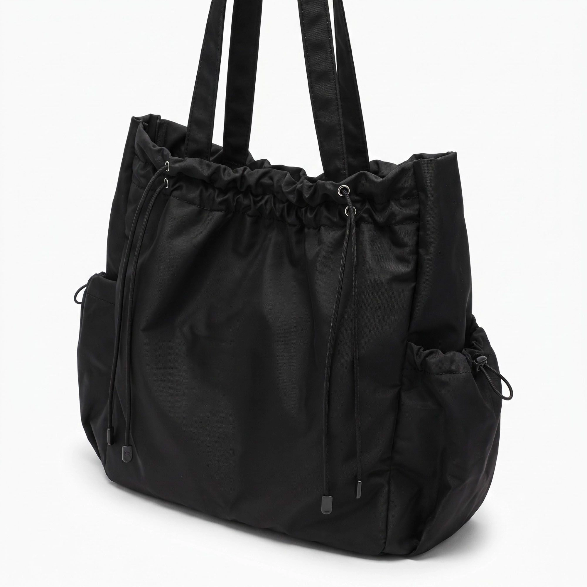 Alilang Women's Drawstring Tote Bag with Long Shoulder Straps and Adjustable Side Pockets 12.5x13x5.5in