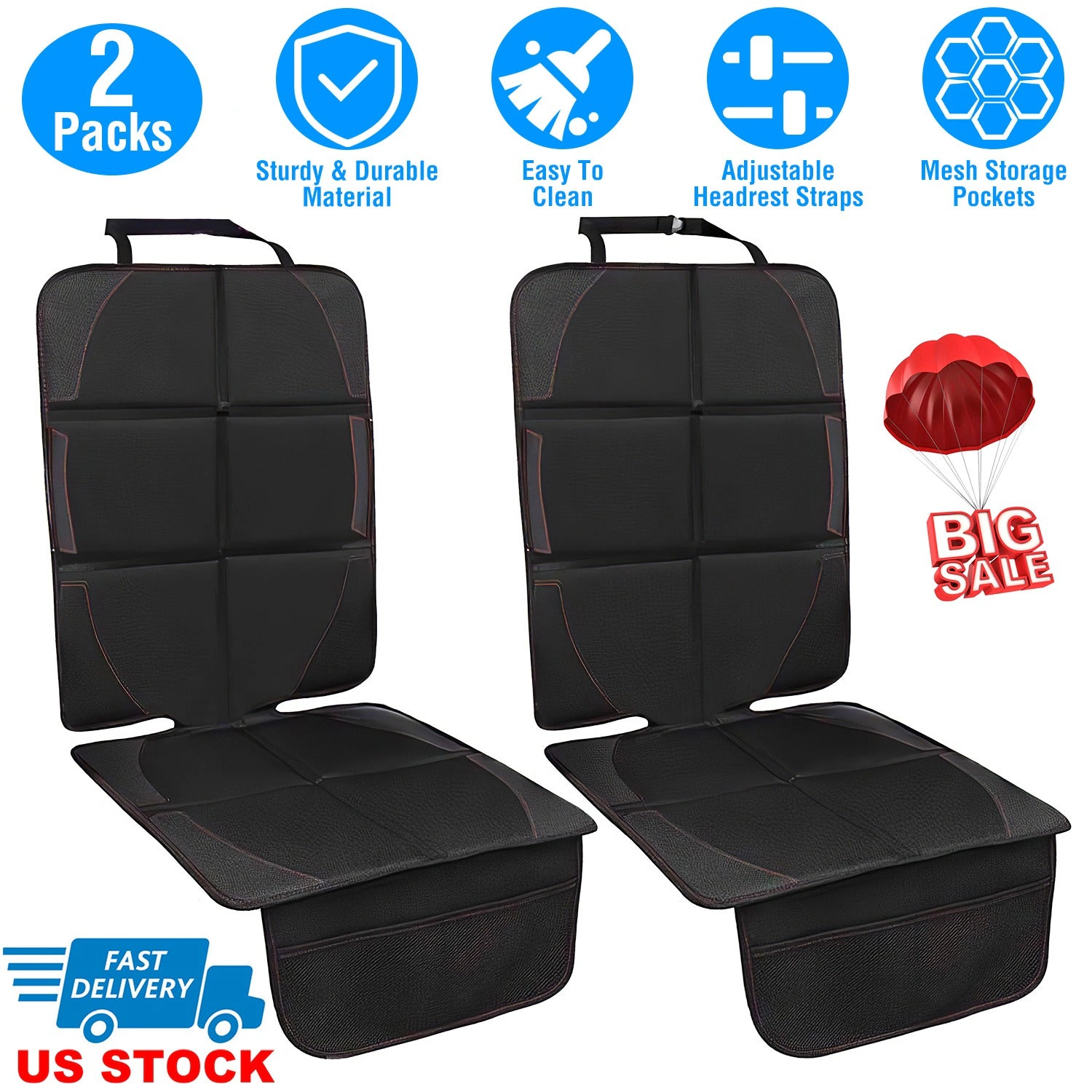 GBruno Kids' Kids' 2-Pack Car Seat Protector Cushion Mat