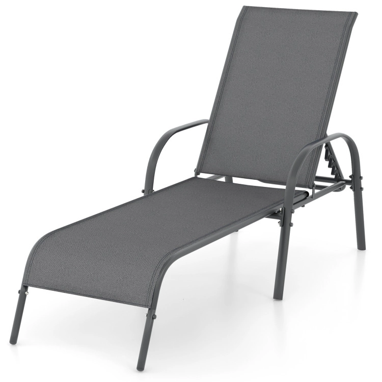 Hivvago Adjustable Patio Chaise Folding Lounge Chair With Backrest