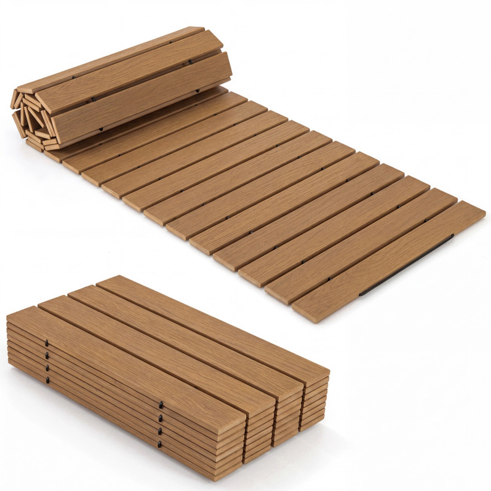 SUGIFT 8-Ft Brown HDPE Roll Out Garden Walkway with 32 Slats and Carry Handle 95-in W 21.5-in D 0.5-in H