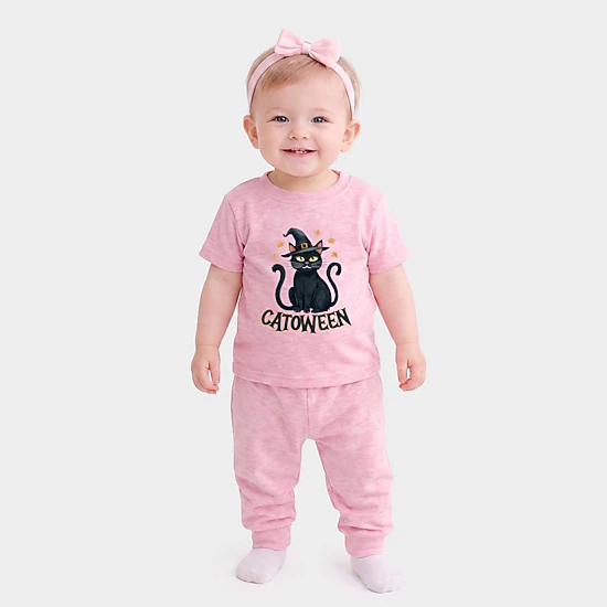 The Juniper Shop - Infant Jogger Pant Crew Set of 2 - Catoween Cat