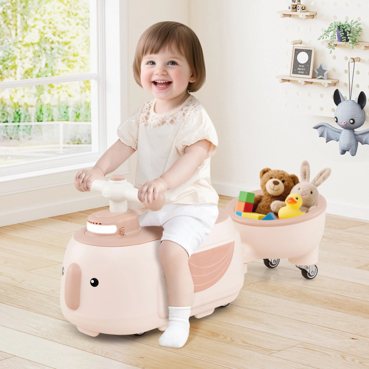 Hivvago Toddler Ride on Toy with Trailer and Light Music