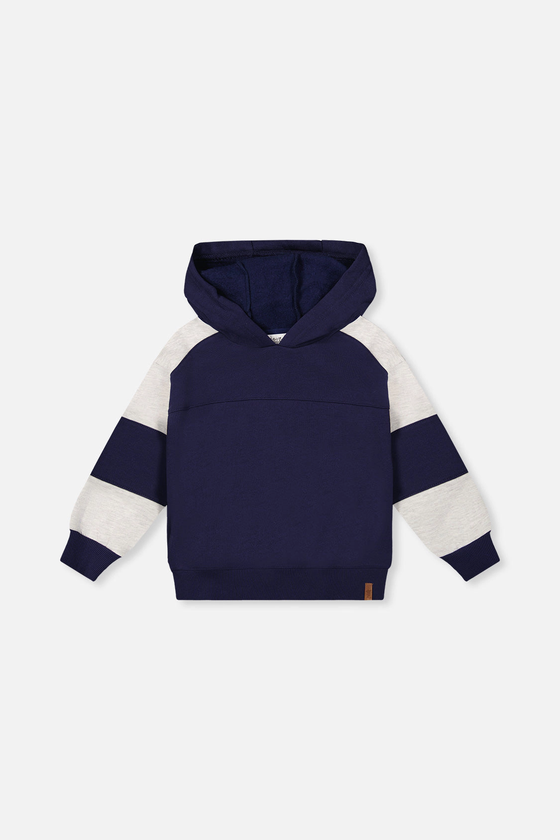 Deux par Boys Hooded Striped Fleece Cardigan with Ribbed Trim