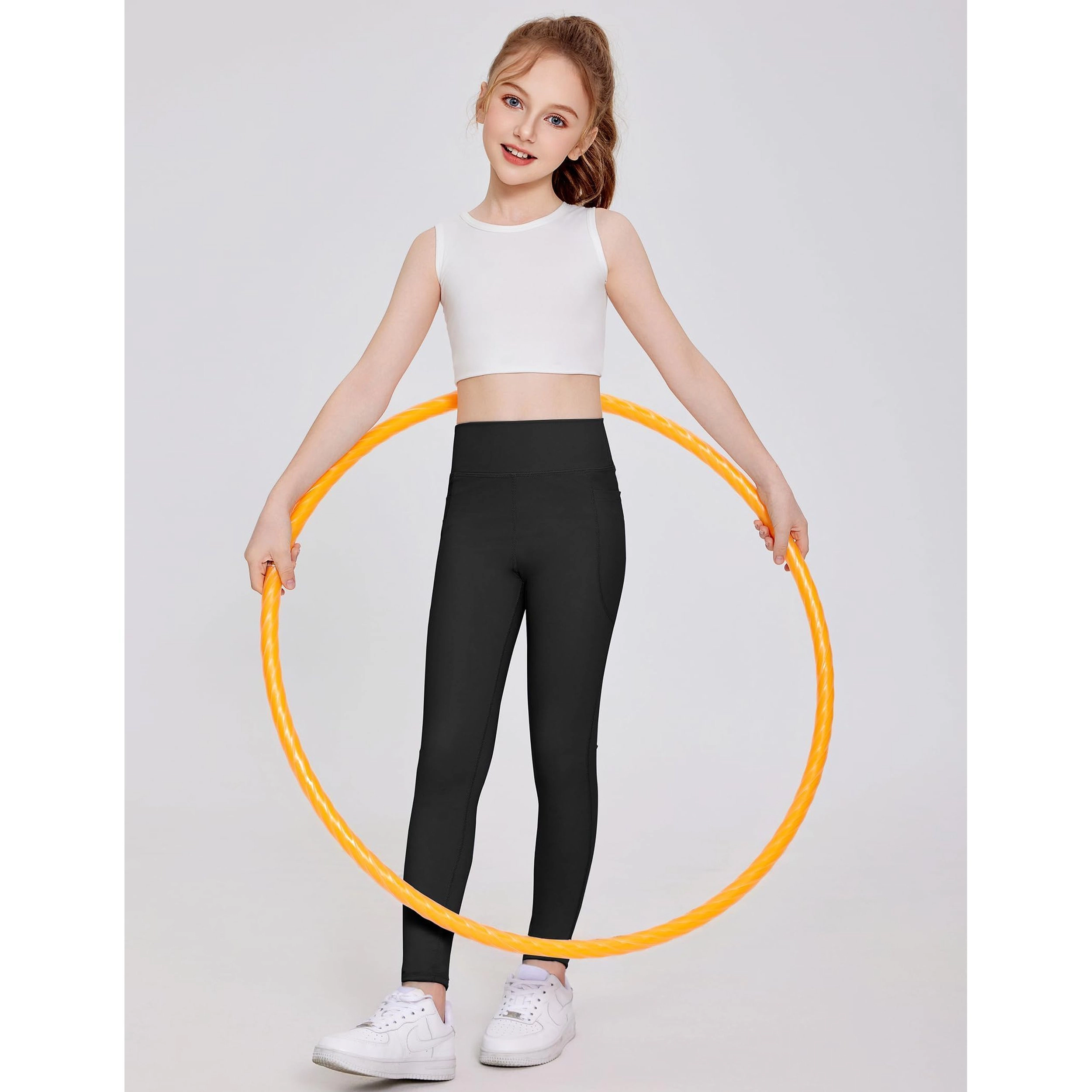 Arshiner Girl's High Waist Yoga Leggings with Pockets