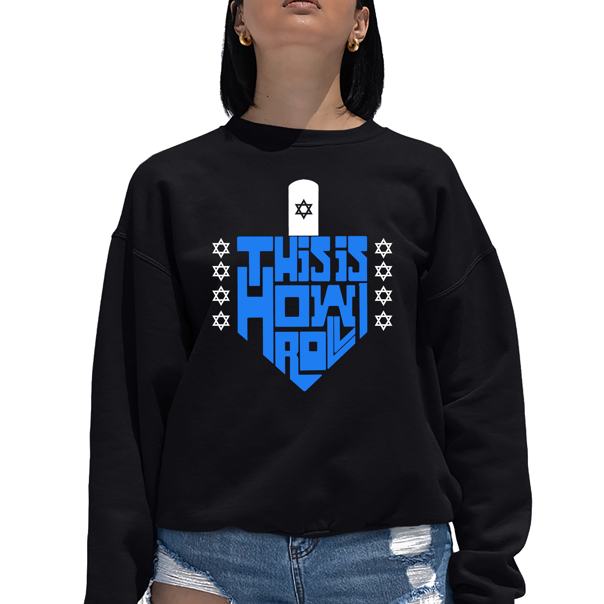 LA Pop Art This Is How I Roll - Women's Word Crewneck Sweatshirt
