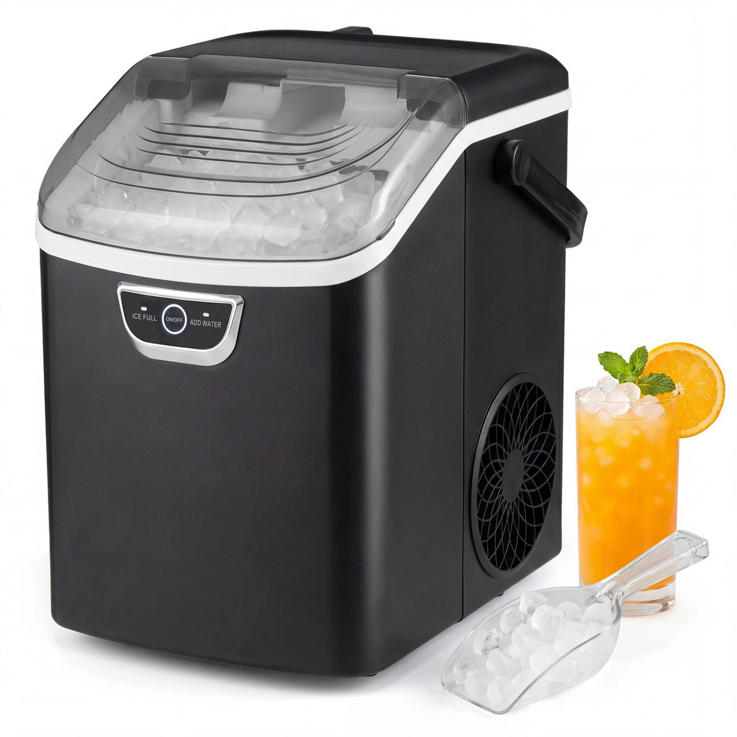 SlickBlue Black Countertop Pellet Ice Maker, 33 Lbs Daily