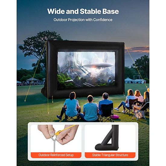 HONGGE Inflatable Projector Screen Inflatable Movie Screen Outdoor with Air Blower Projector Screen Oxford Fabric