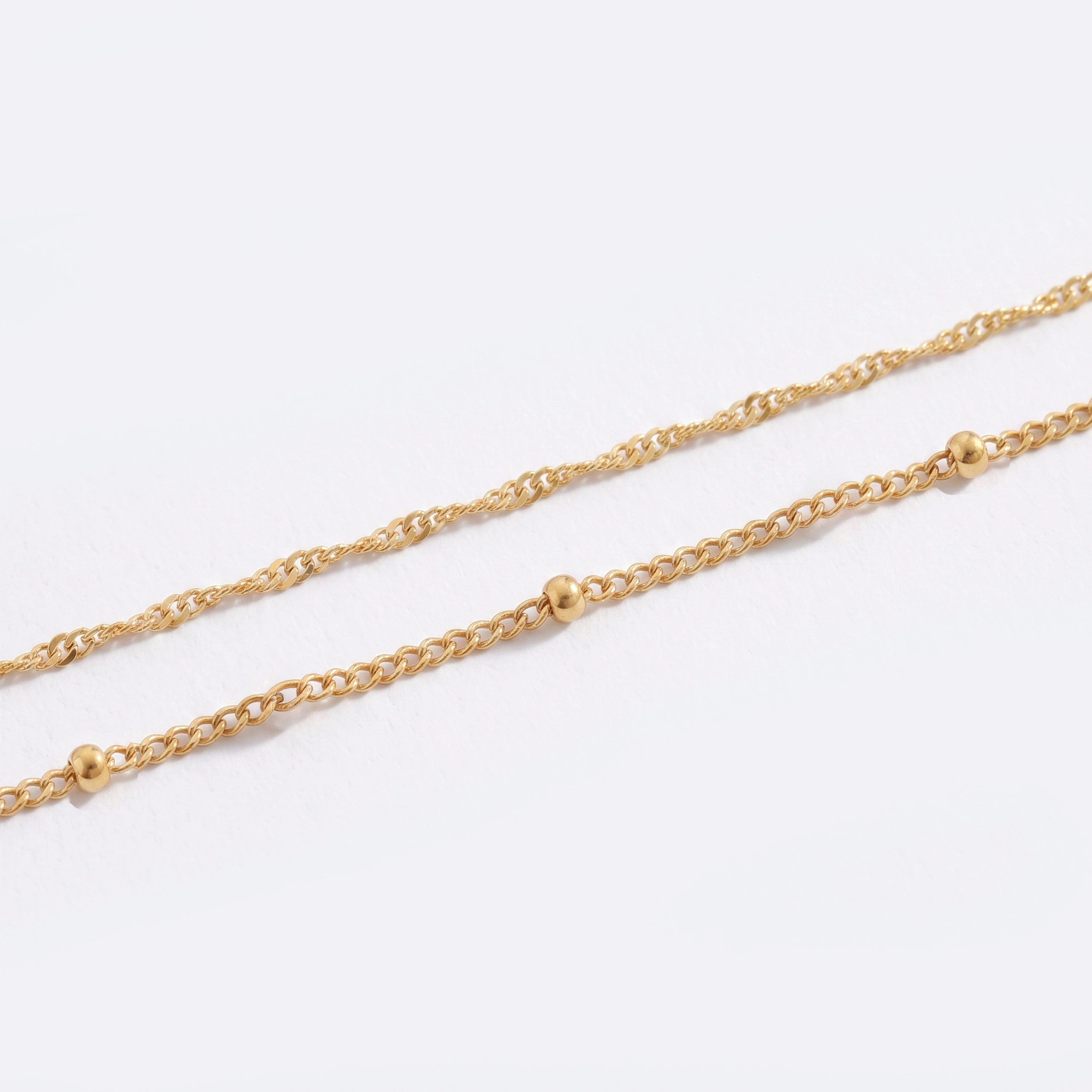 Mint & Lily Women's Twist and Satellite Chain Bracelet Set