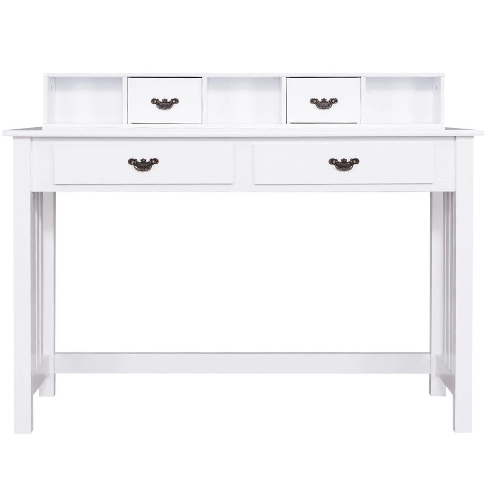 SUGIFT 47.5 in Home Office Writing Desk with Hutch and 4 Storage Drawers