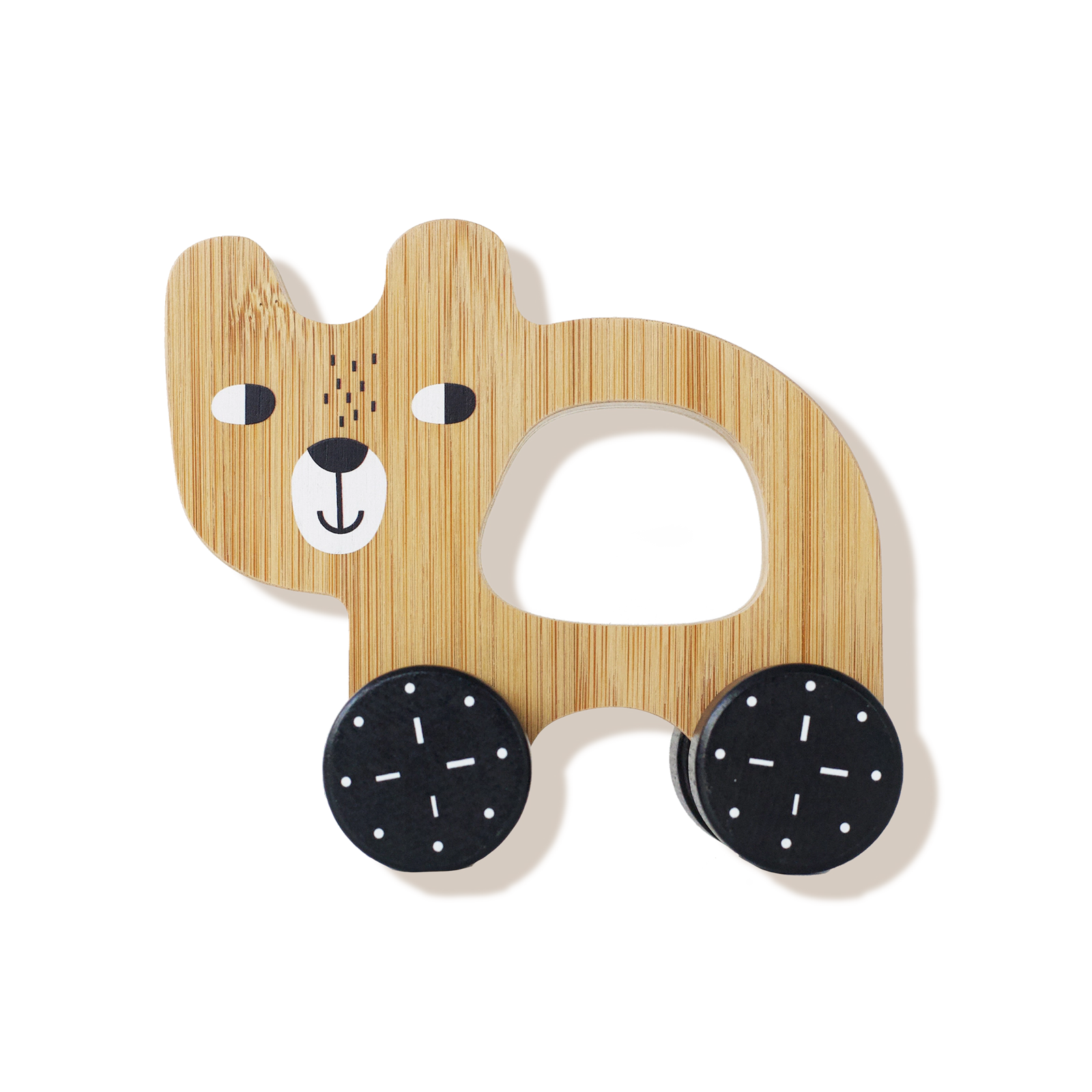 Wee Gallery Bear Push Toy - Bamboo Wooden Rolling Toddler Toy