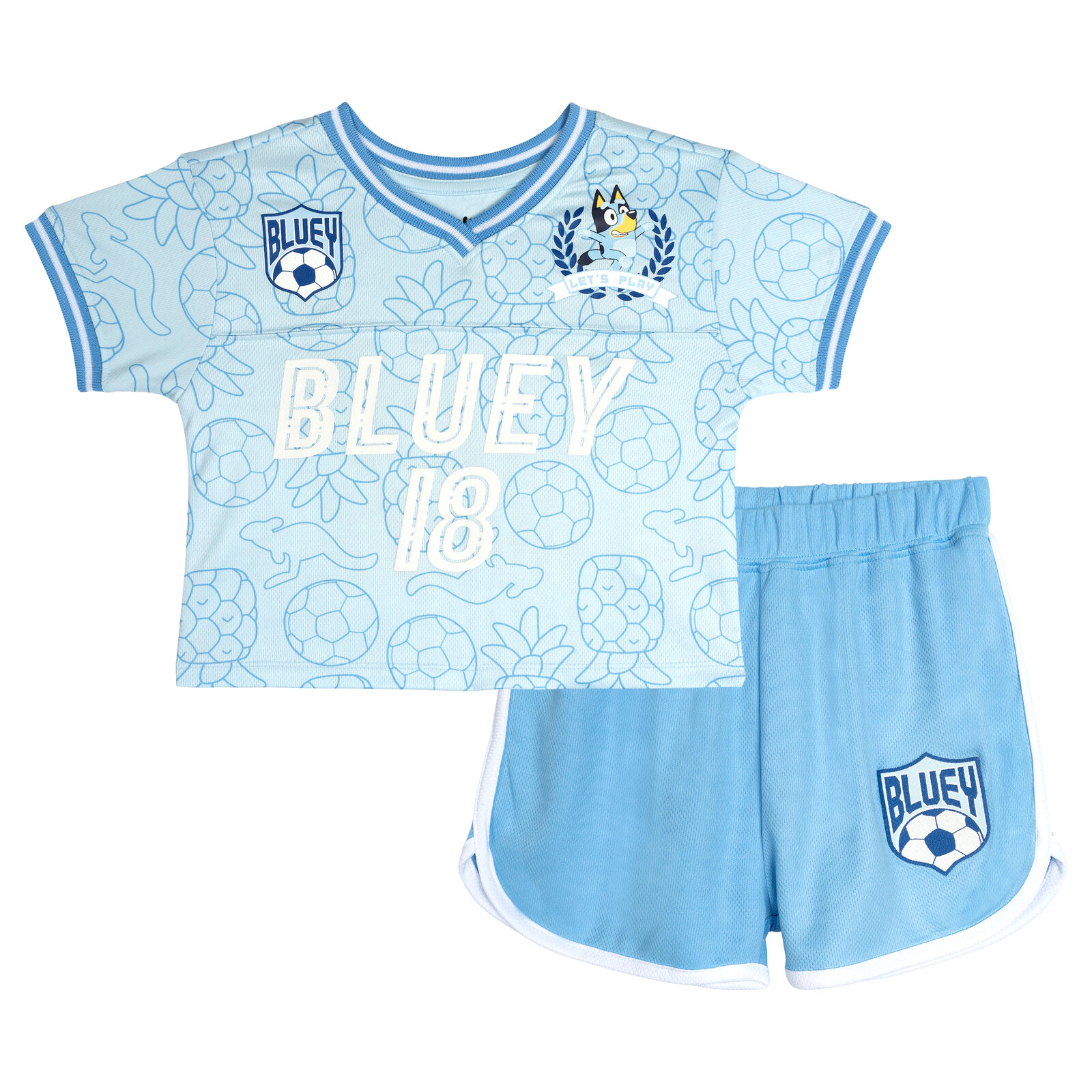 Bluey Girls' Athletic 2-Piece T-Shirt and Shorts Set