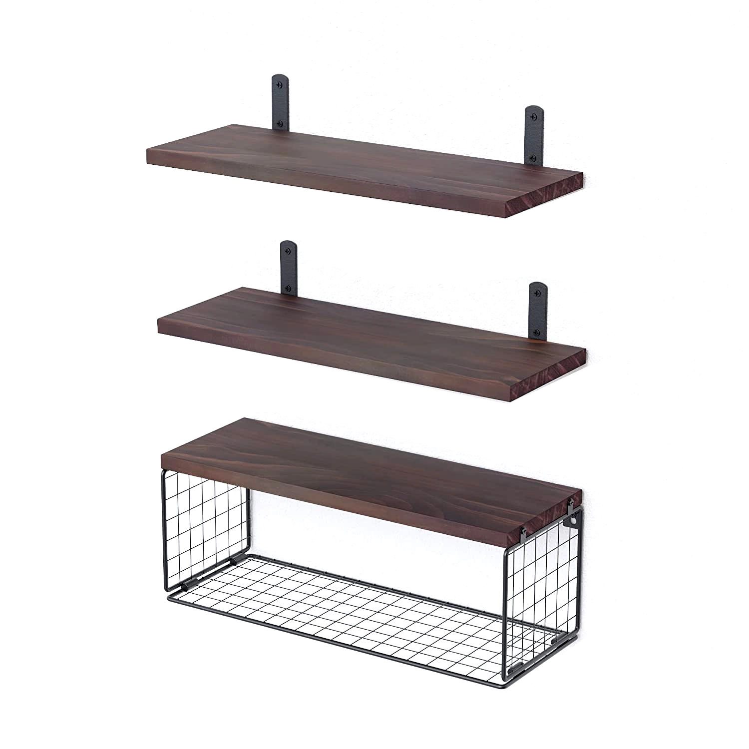 NEW Home Unisex 2-in-1 Wooden Floating Shelves