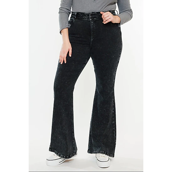KanCan Women's Plus Size Ultra High Rise Flare Jeans Amirah