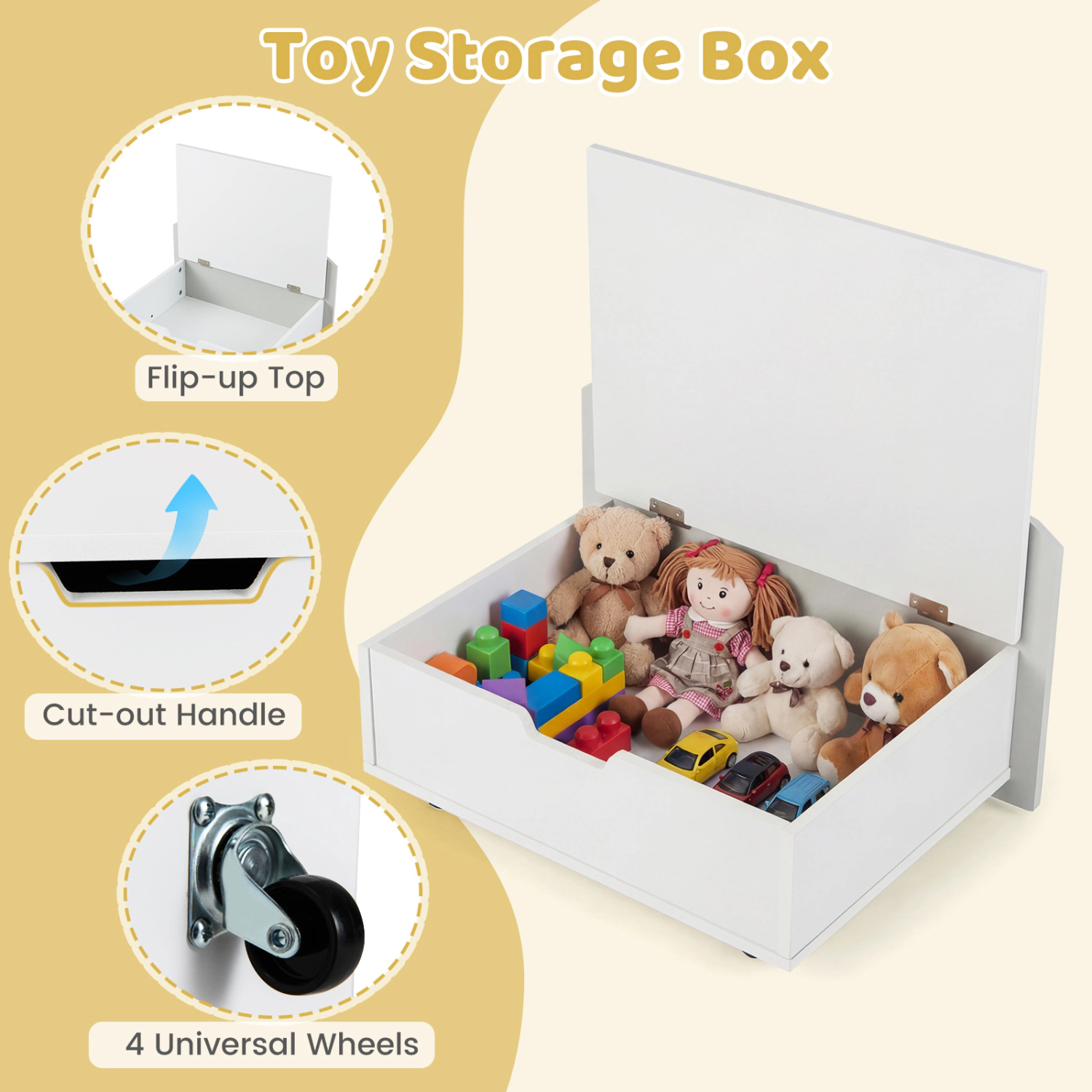 Hivvago Scalloped Kids Bookshelf and Toy Storage Organizer for Playroom