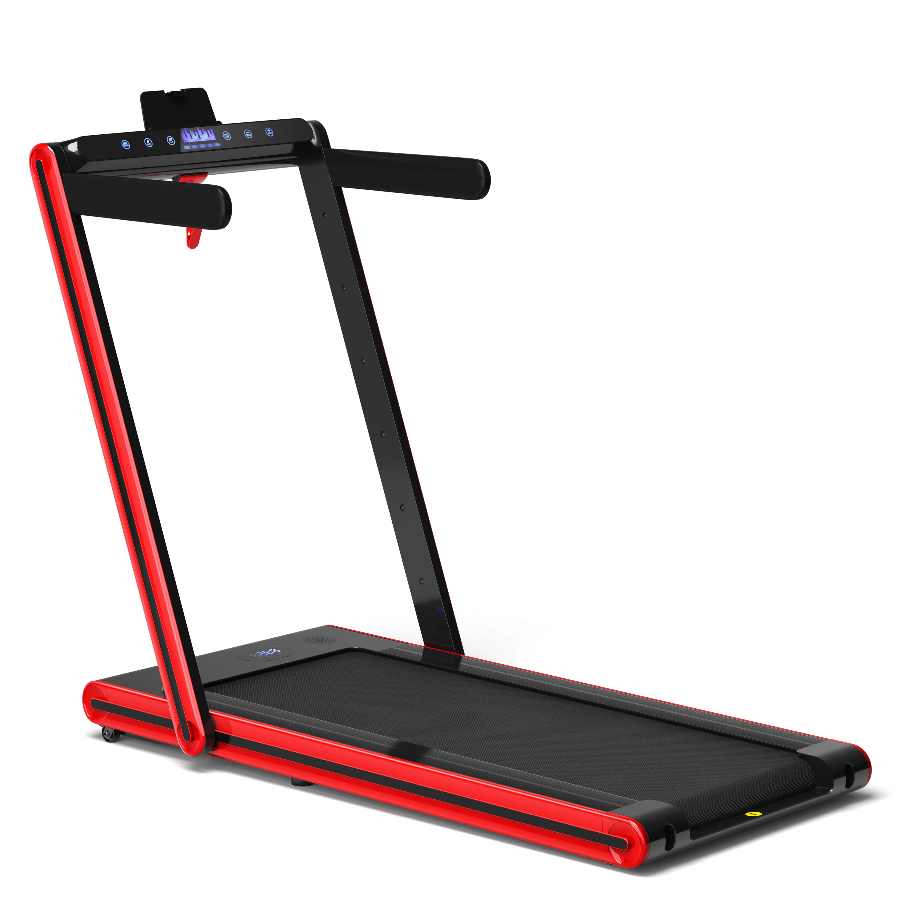 SUGIFT Red 2-in-1 Folding Treadmill with Dual LED Display and Safety Lock 52-in W 27-in D 256-lb User Capacity