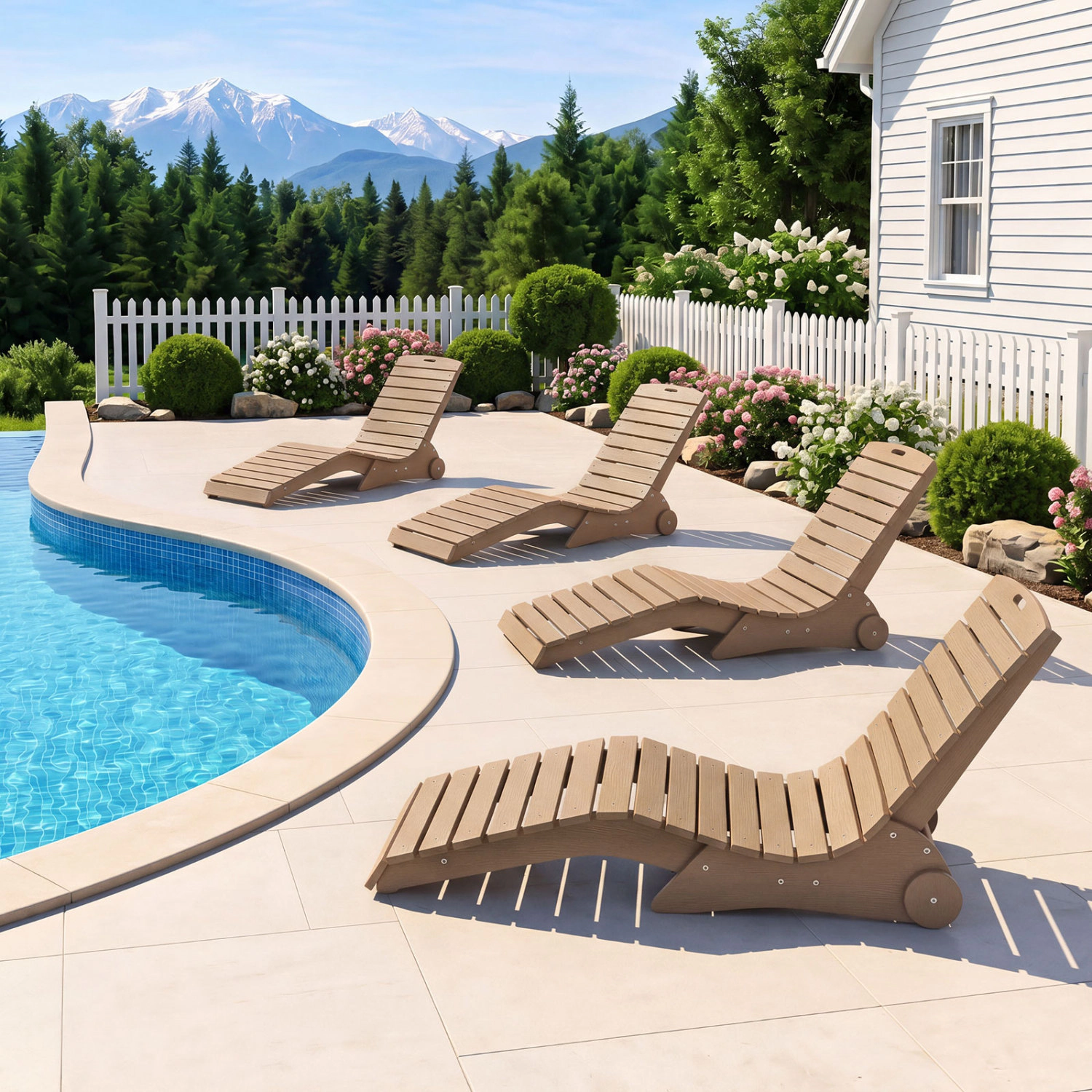 LJG In-Pool Lounge Chair with Weighted Anti-Floating Design 450 LBS for Baja Shelf